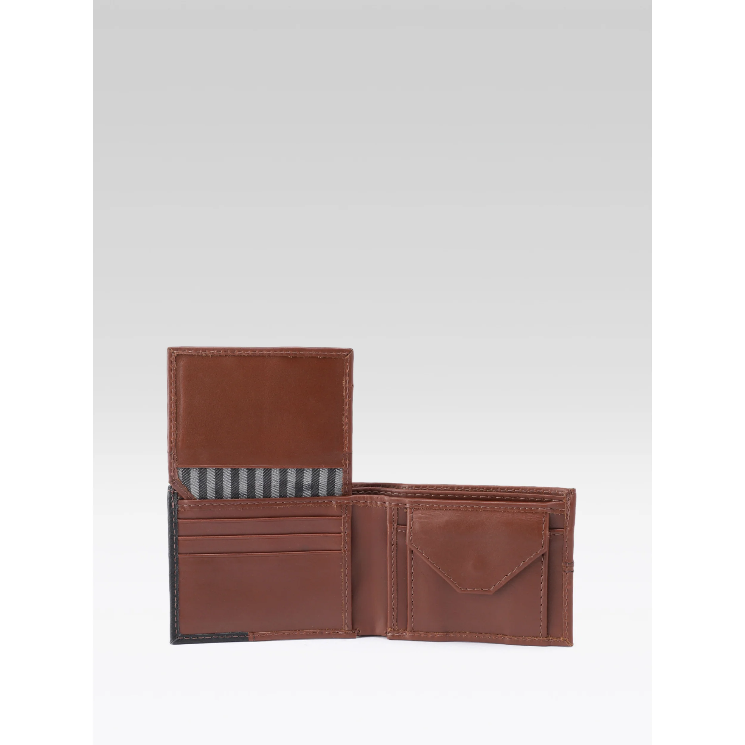 Premium Two-Tone Genuine Leather Mens Wallet | Slim Bifold Export Quality with Coin Pocket - Image 5
