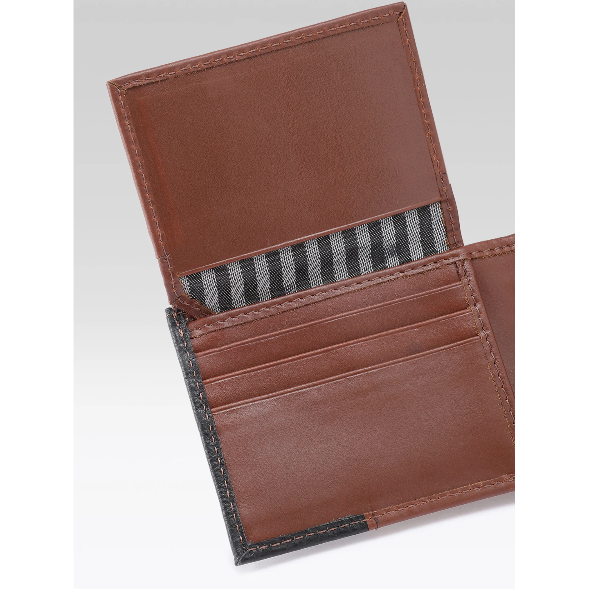 Premium Two-Tone Genuine Leather Mens Wallet | Slim Bifold Export Quality with Coin Pocket - Image 7