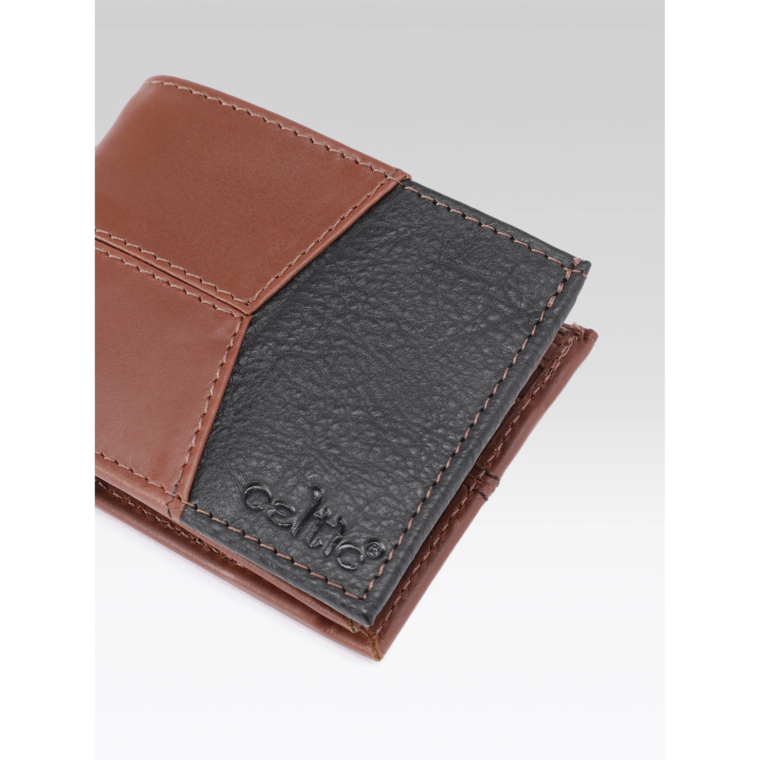 Premium Two-Tone Genuine Leather Mens Wallet | Slim Bifold Export Quality with Coin Pocket - Image 9