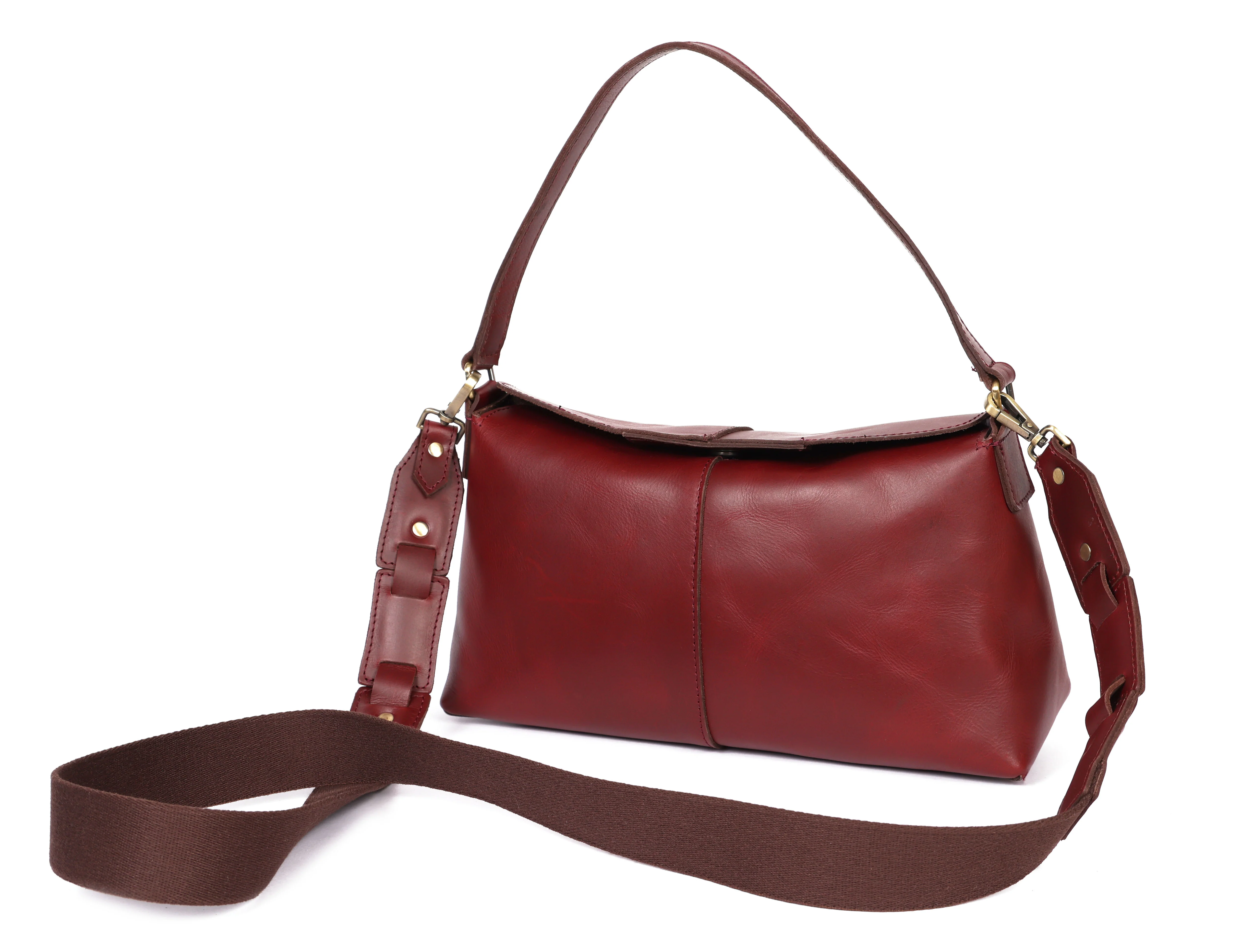 Premium  Genuine Leather Burgundy Shoulder & Sling Bag - Image 8