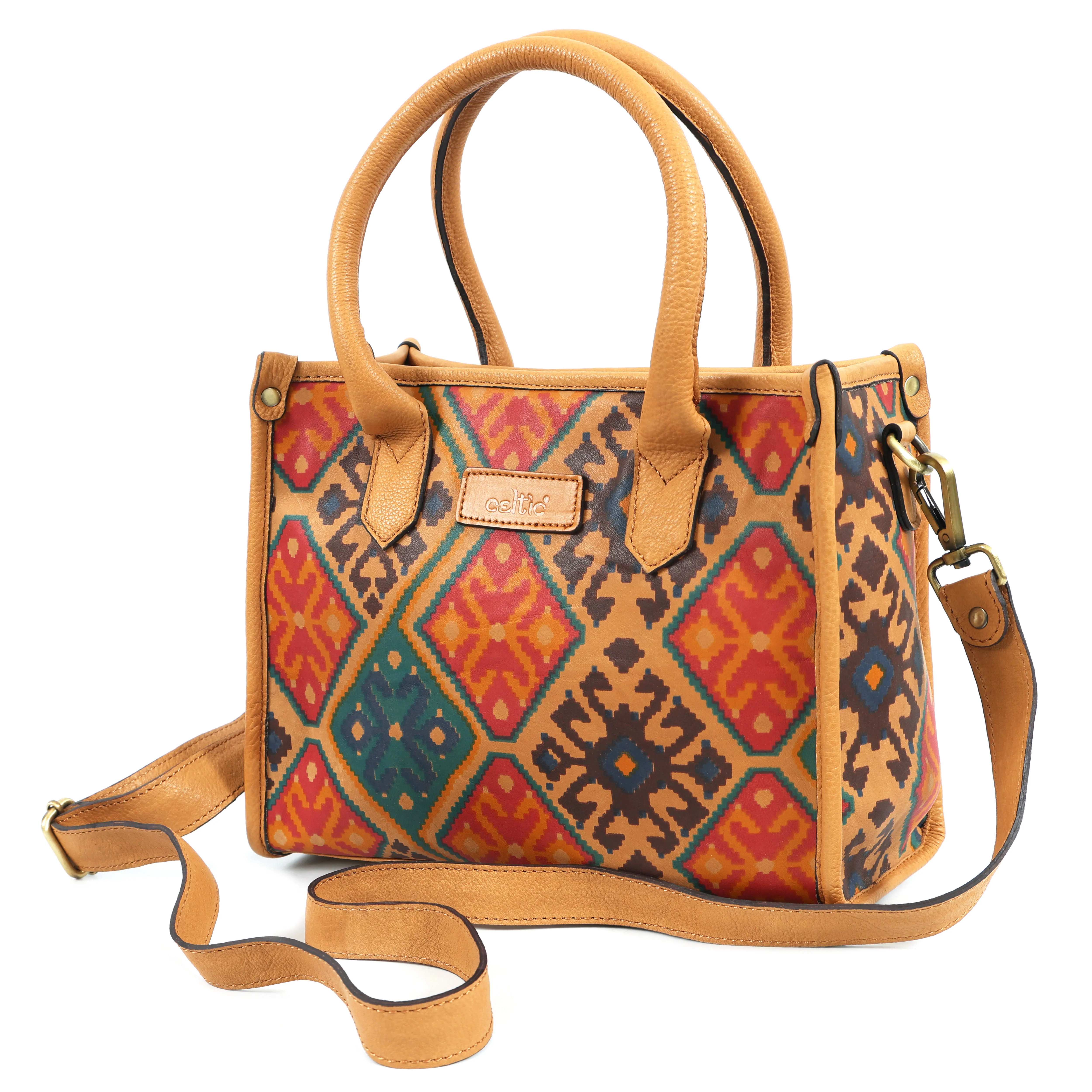 Premium Leather Ethnic 3-Piece Bag Set | Tote, Sling & Clutch - Image 2