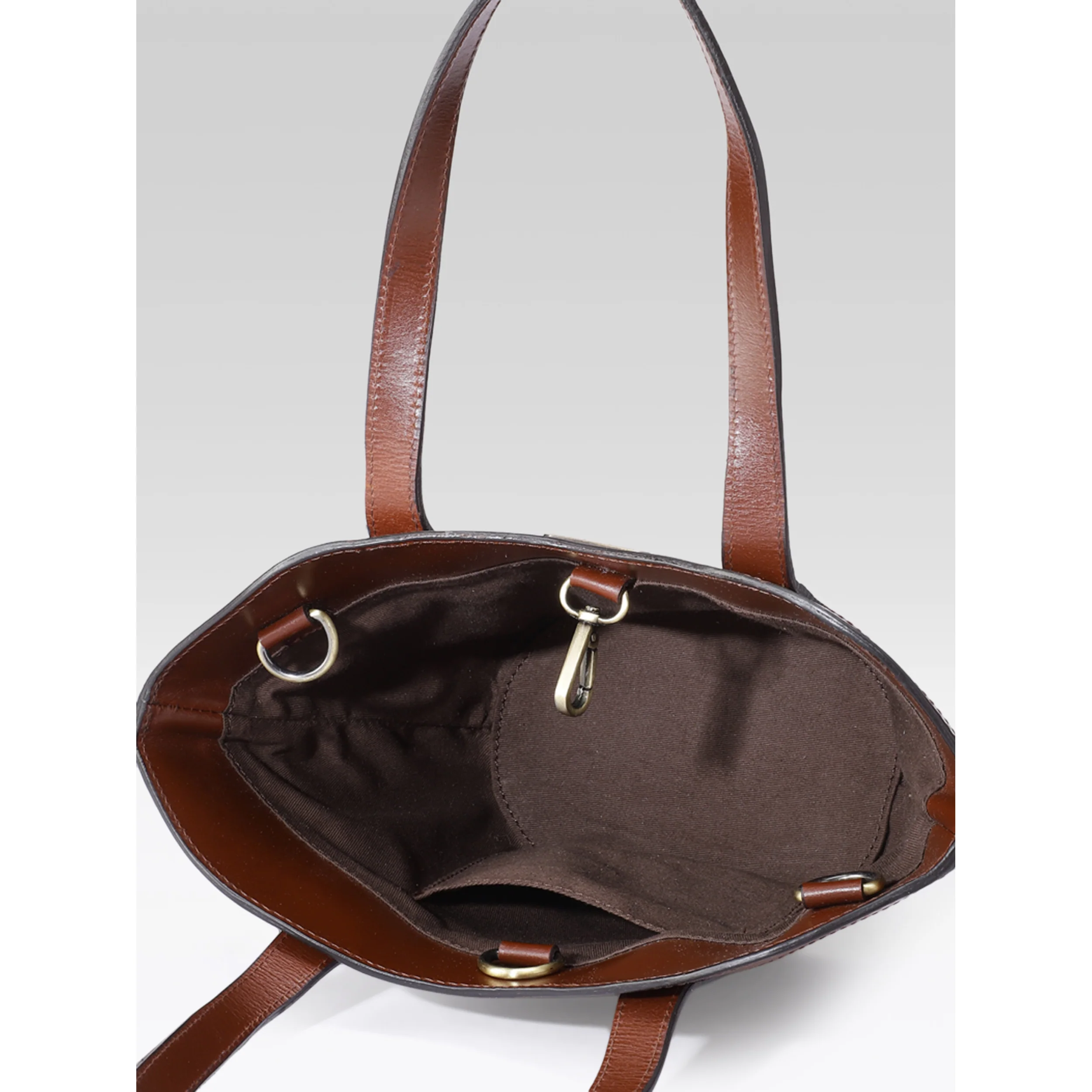 Premium Genuine Leather Mini Tote Bag with Dual Handles & Detachable Shoulder Strap - Image 6