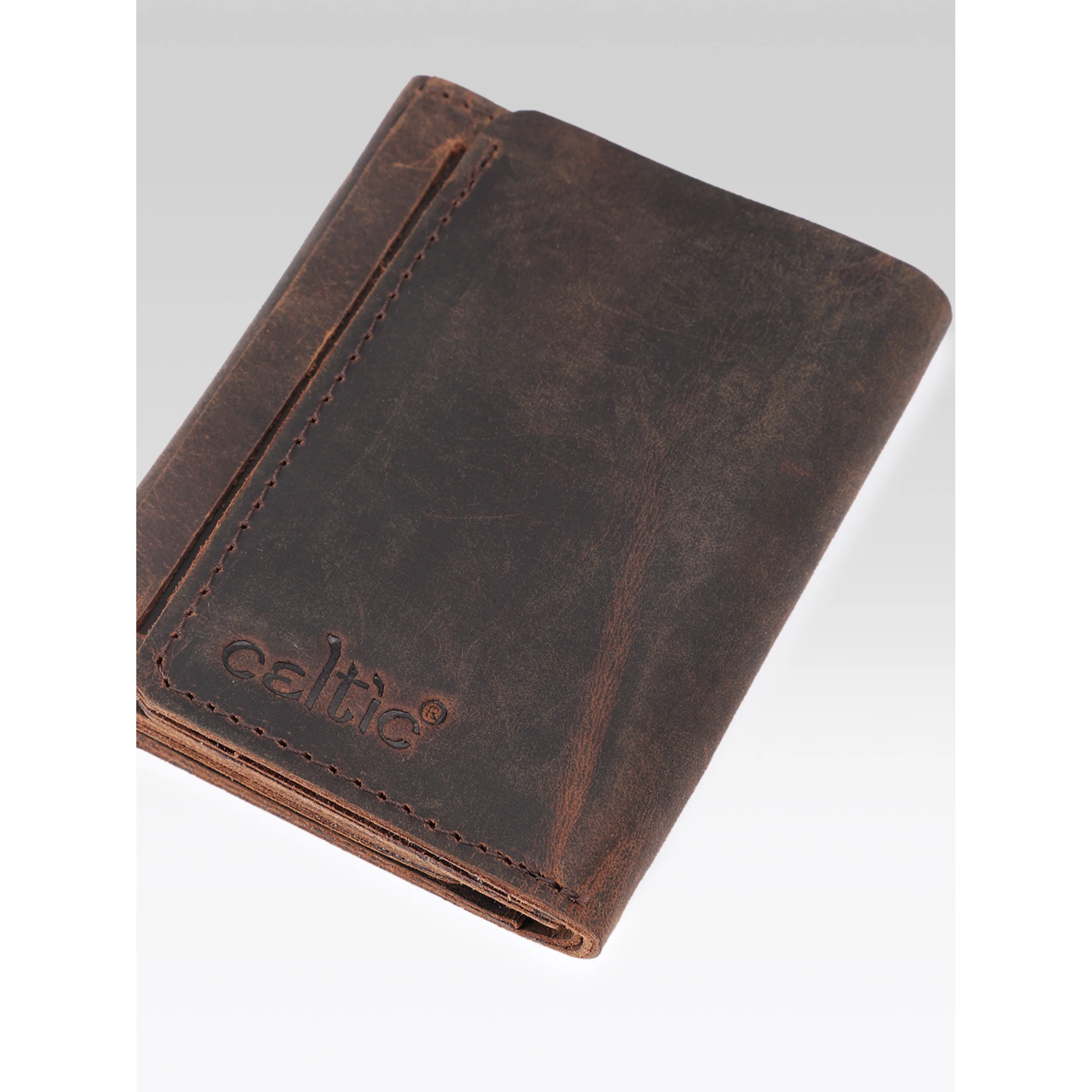 Premium Vintage Leather Trifold Wallet | Stylish Slim Card Holder for Men with Multiple Slots - Image 7