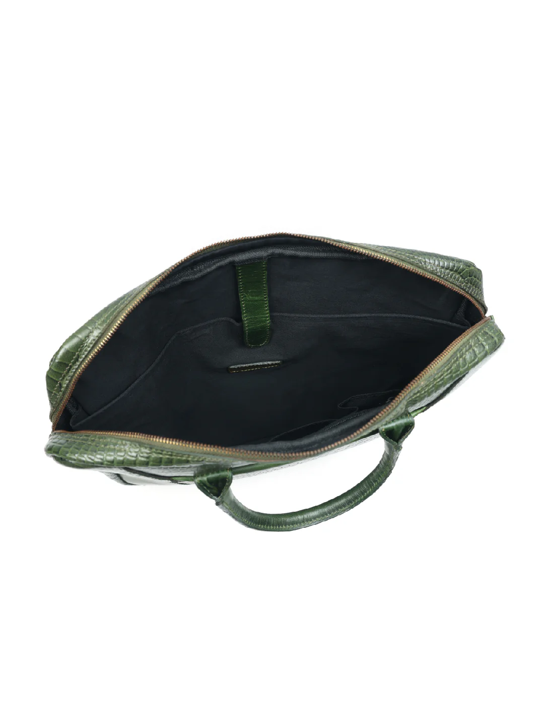 Premium Genuine Leather Messenger Bag in Croco Texture with Zip Closure - Image 5