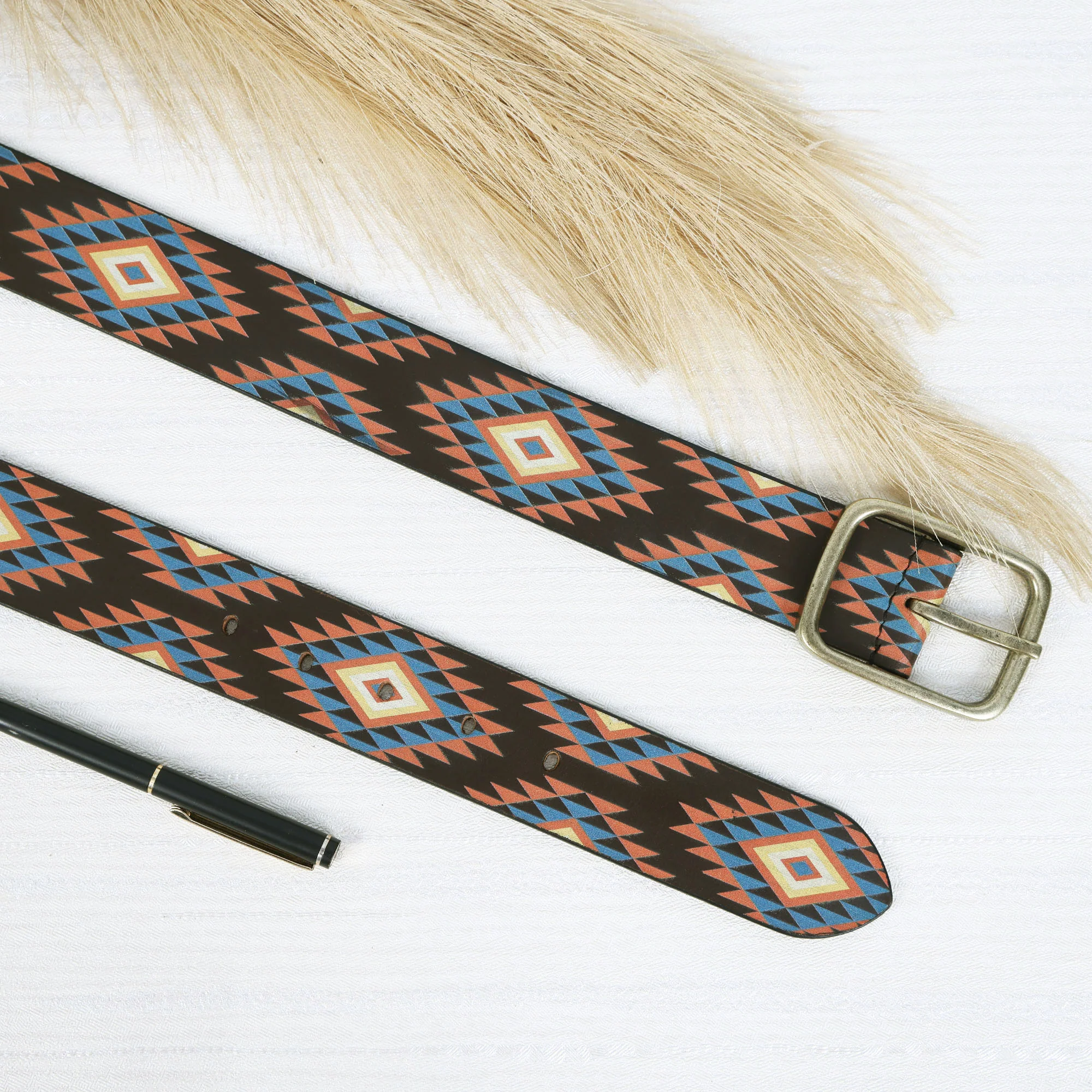 Handcrafted Leather Wallet & Trendy Printed Belt Combo Pack - Image 4