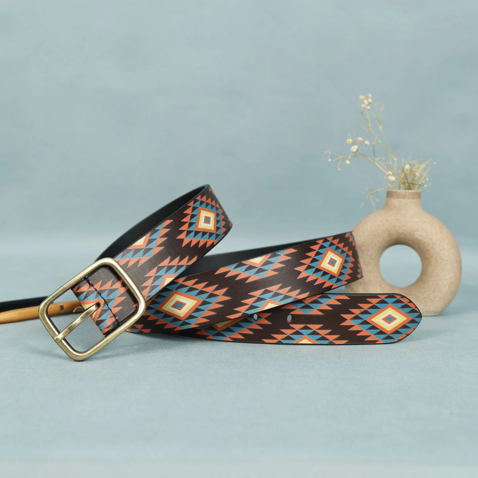 Handcrafted Leather Wallet & Trendy Printed Belt Combo Pack - Image 5