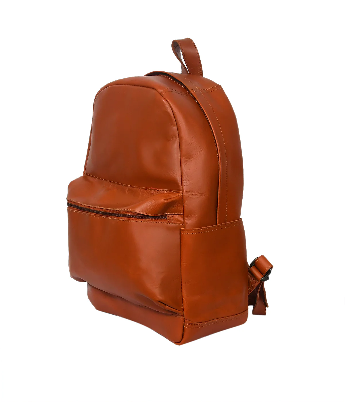 Premium Genuine Leather Everyday Backpack with Front Zip Pocket & Padded Adjustable Straps - Image 4