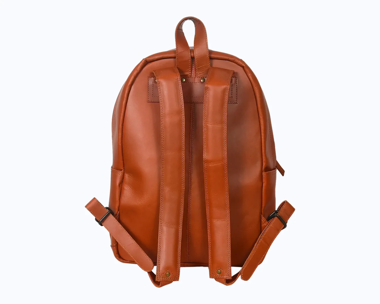 Premium Genuine Leather Everyday Backpack with Front Zip Pocket & Padded Adjustable Straps - Image 5