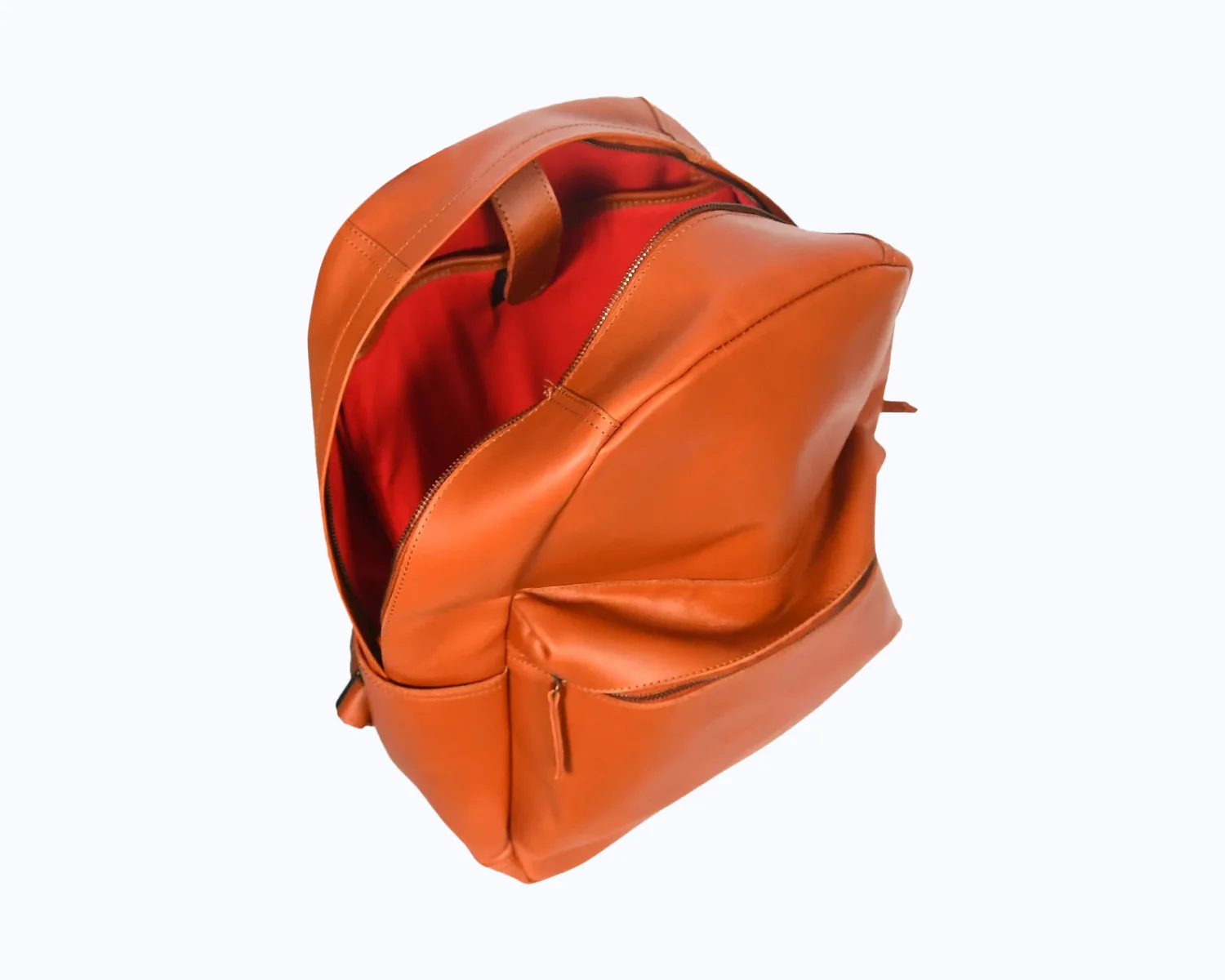 Premium Genuine Leather Everyday Backpack with Front Zip Pocket & Padded Adjustable Straps - Image 7