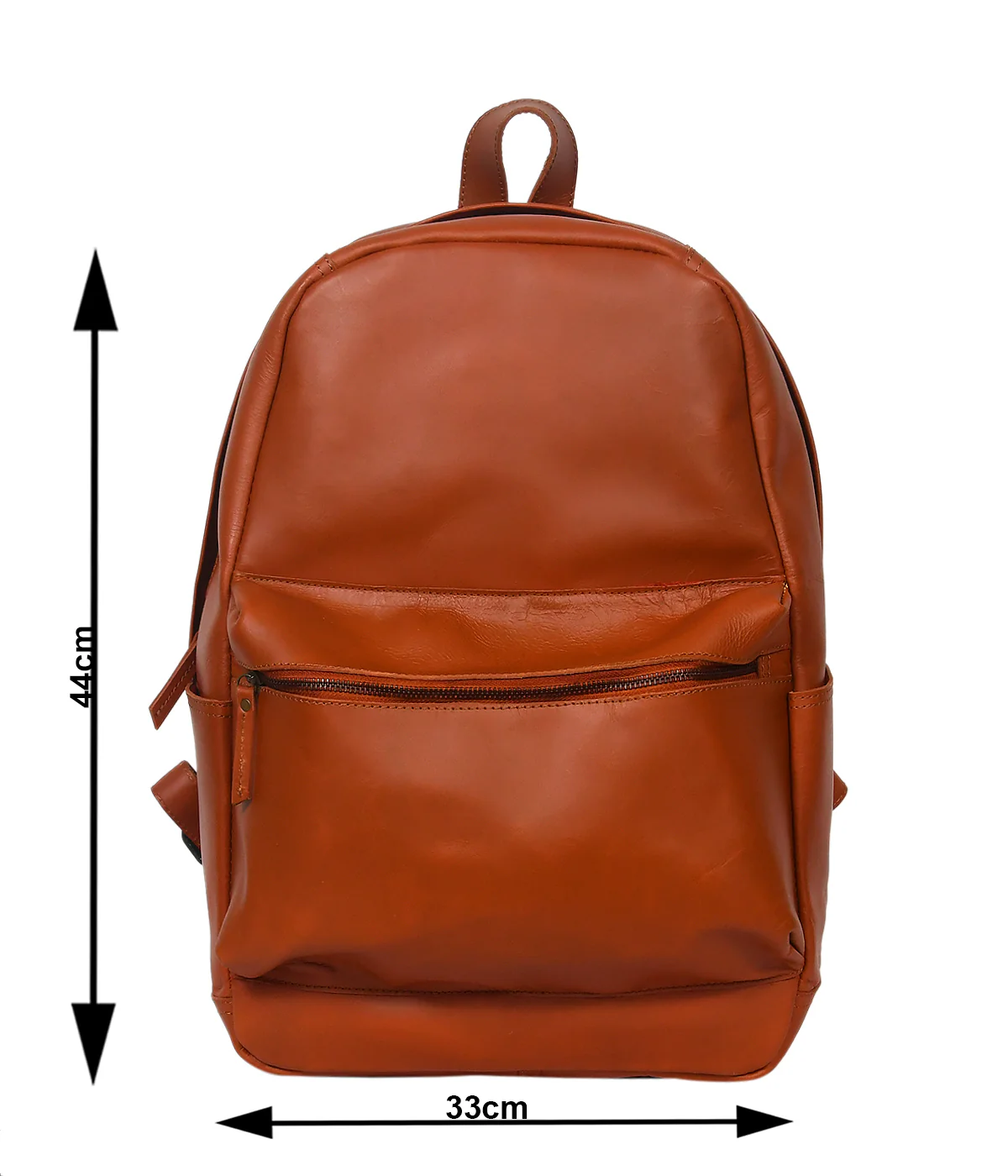 Premium Genuine Leather Everyday Backpack with Front Zip Pocket & Padded Adjustable Straps - Image 8