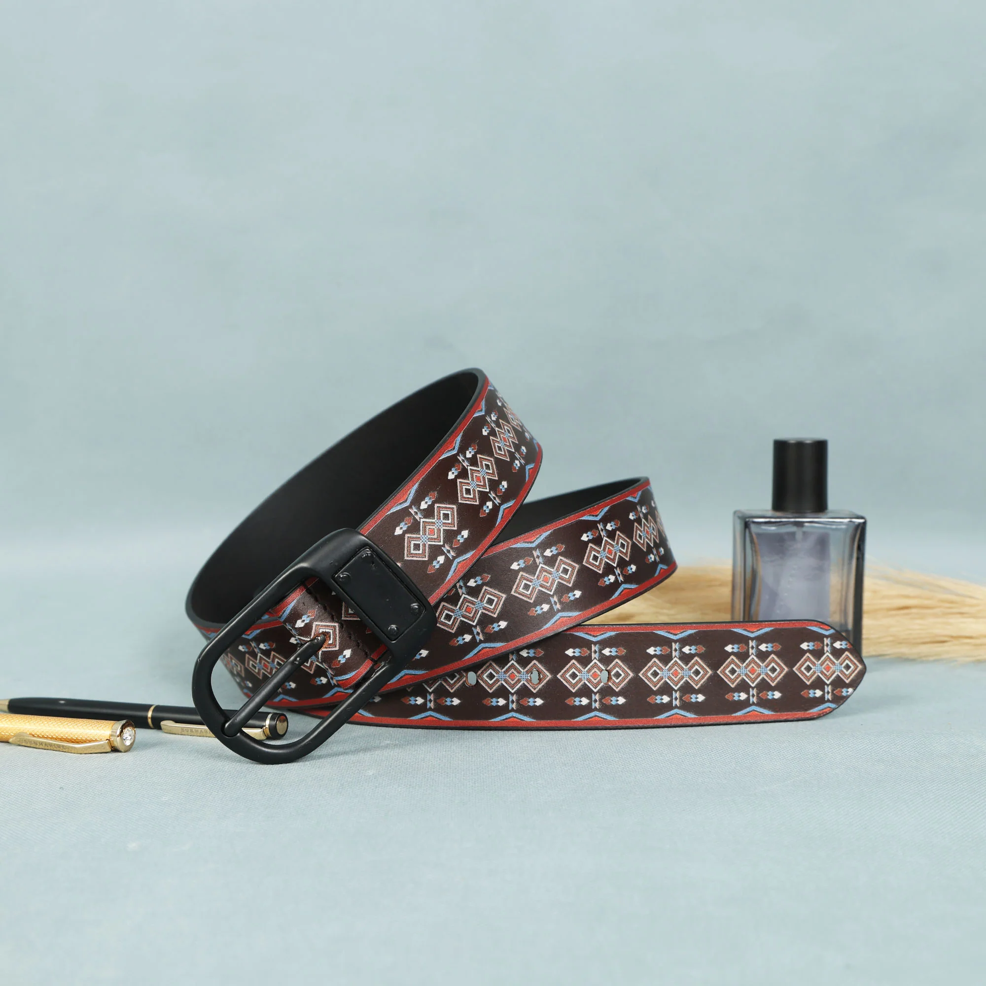 Leather Wallet & Printed Belt Combo Premium Gift Set for Men - Image 3