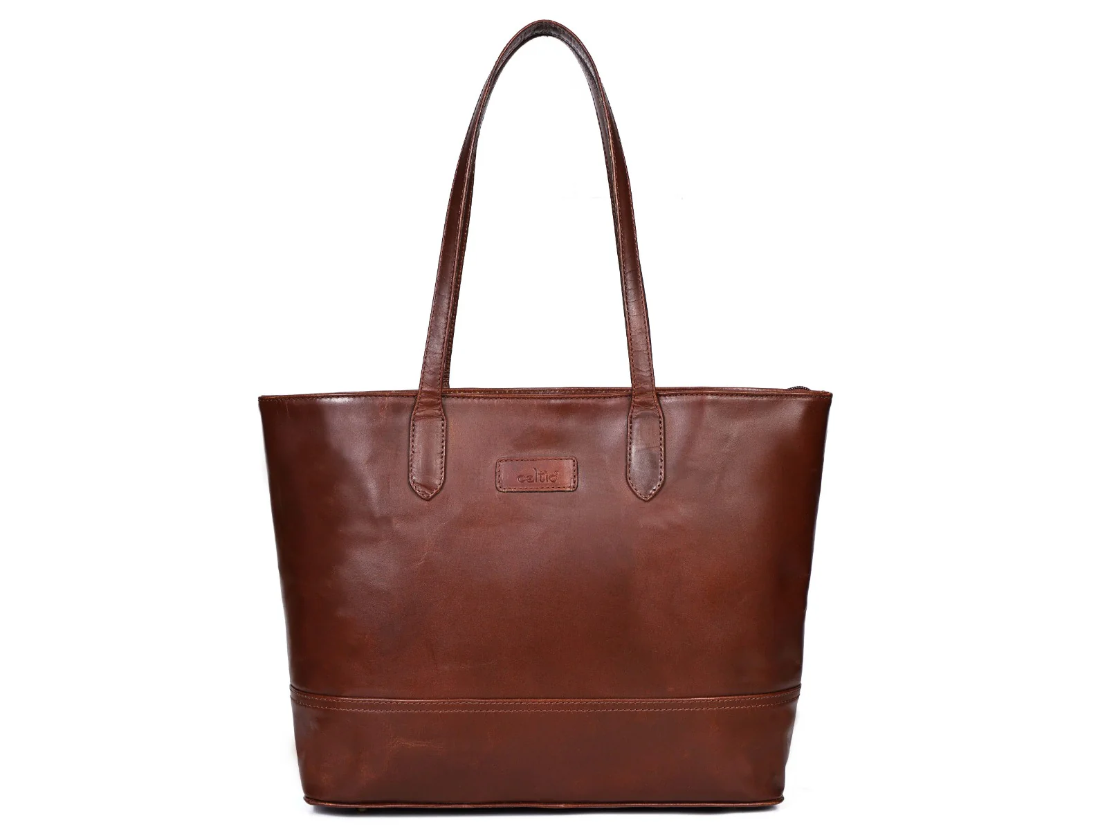 Premium Embossed Leather Tote Bag with Zipper Closure & Spacious Lined Interior - Image 12