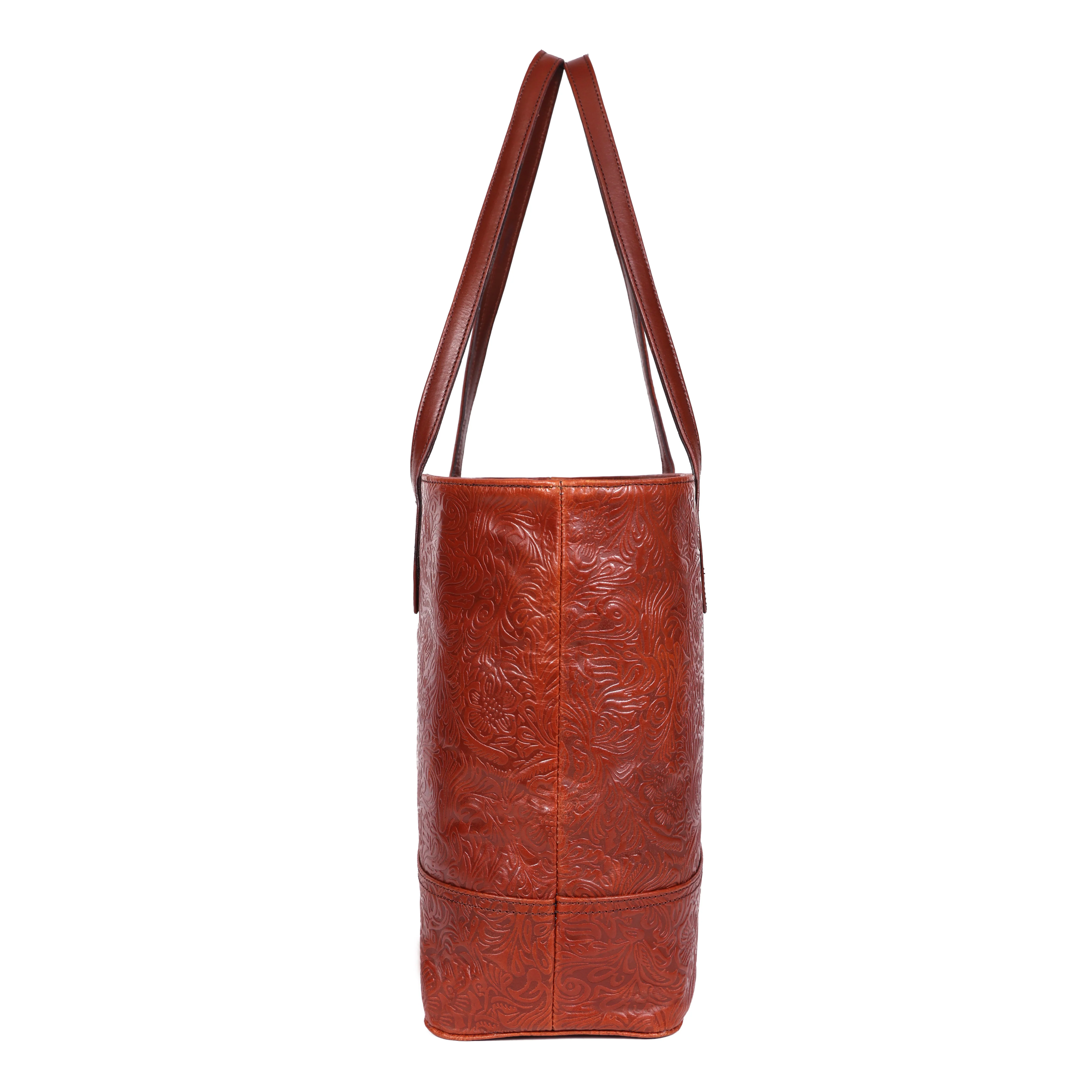 Premium Embossed Leather Tote Bag with Zipper Closure & Spacious Lined Interior - Image 16