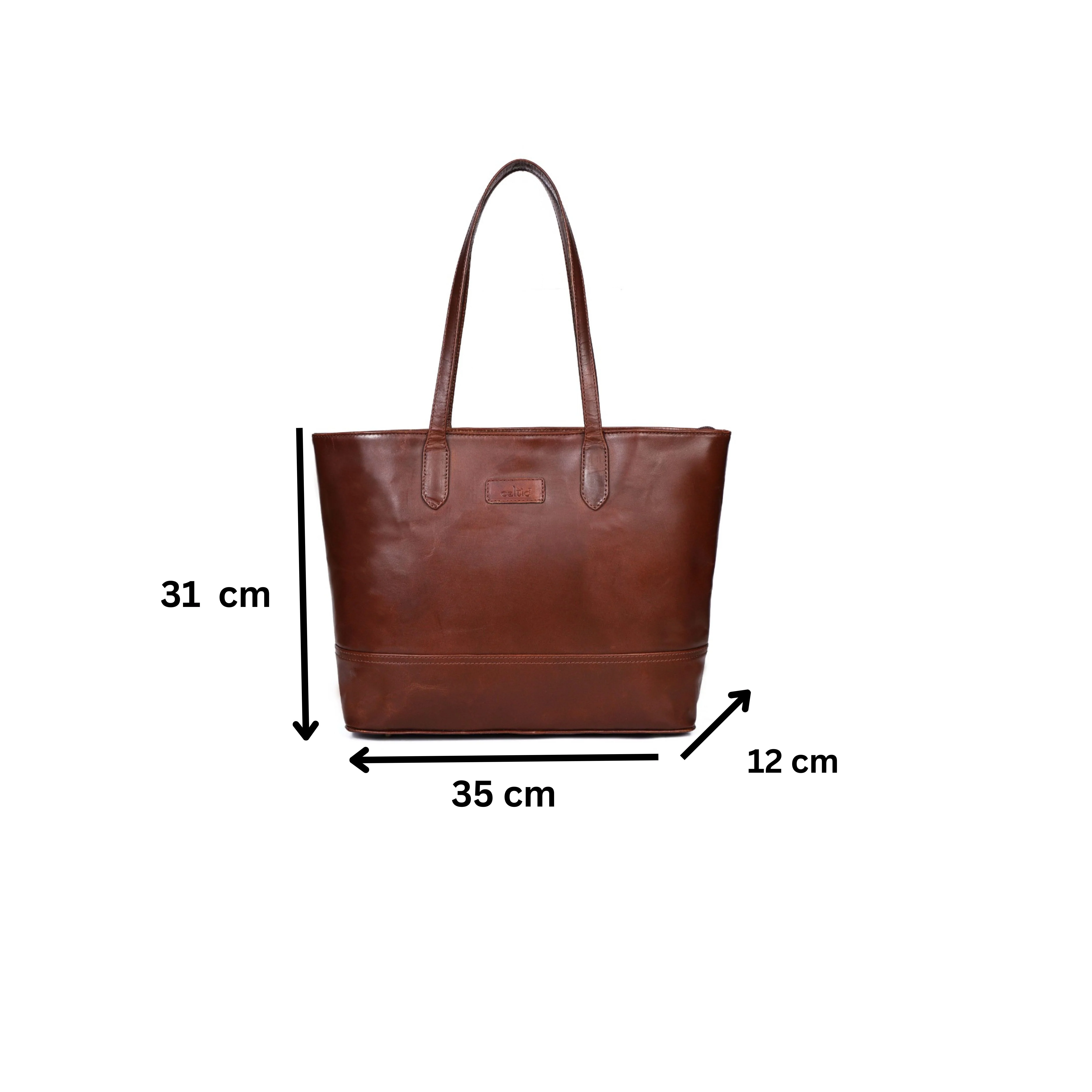 Premium Embossed Leather Tote Bag with Zipper Closure & Spacious Lined Interior - Image 18