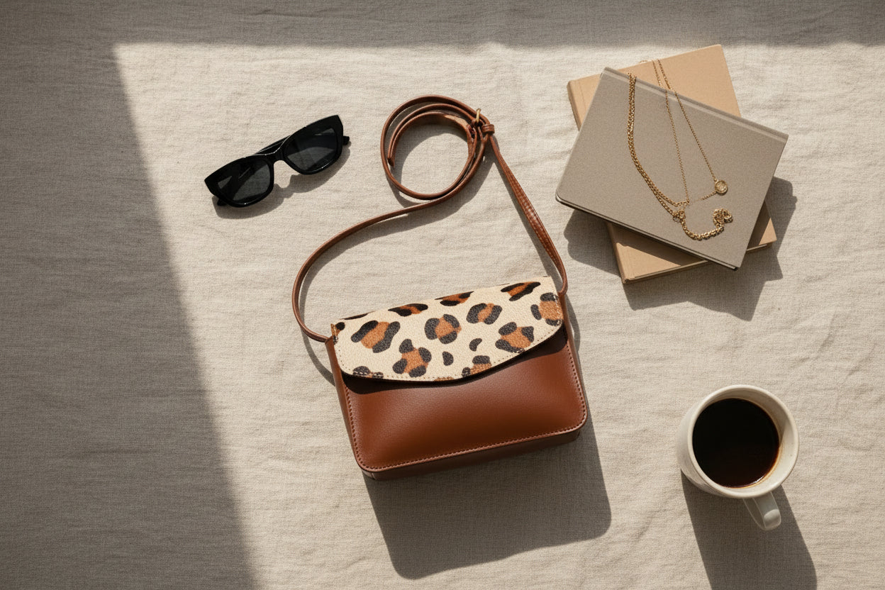 Leopard Print Hair-On Leather Crossbody Bag ’??? Compact & Stylish Everyday Sling