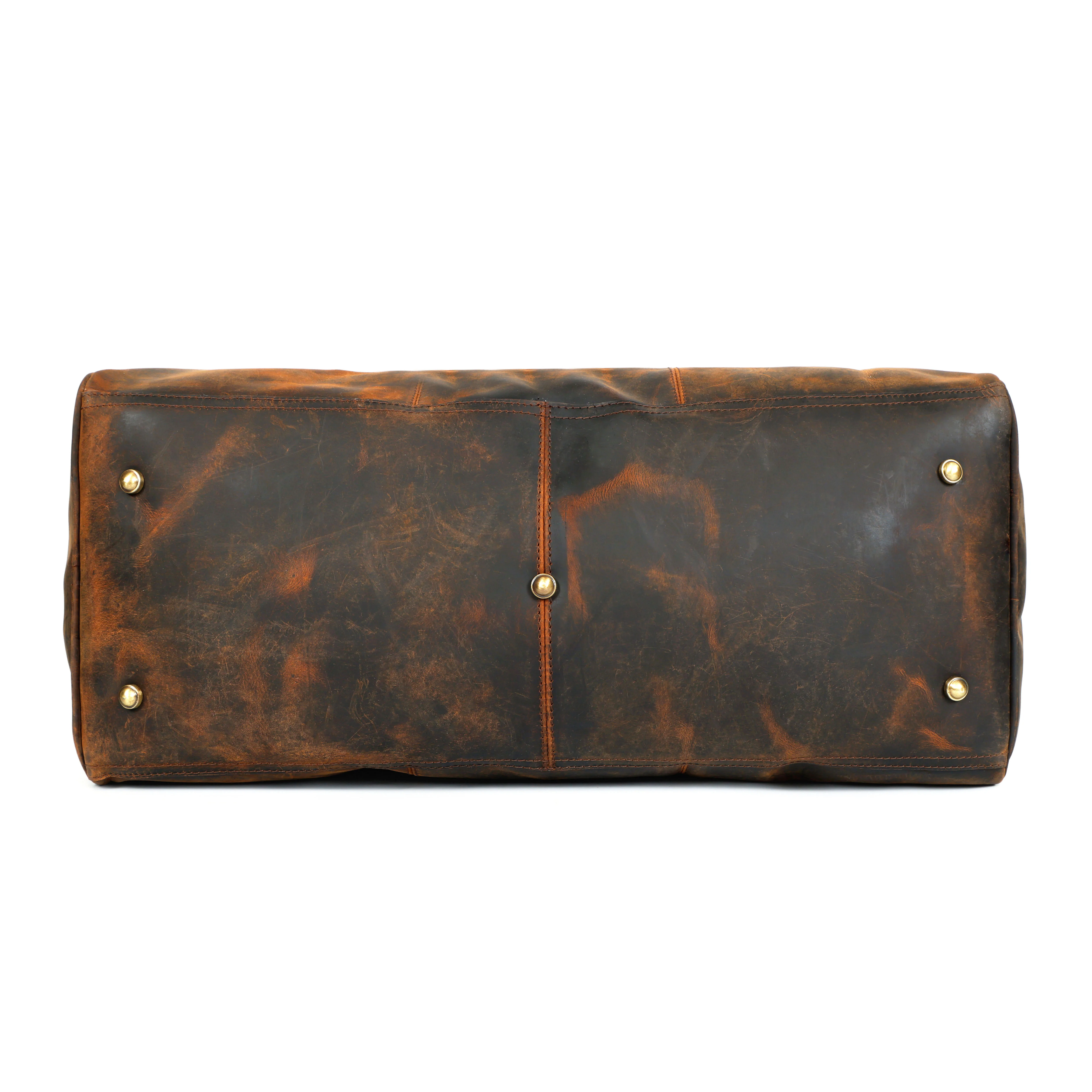 Premium Genuine Leather Travel Duffel Bag |Large Weekender with Shoulder Strap - Image 4