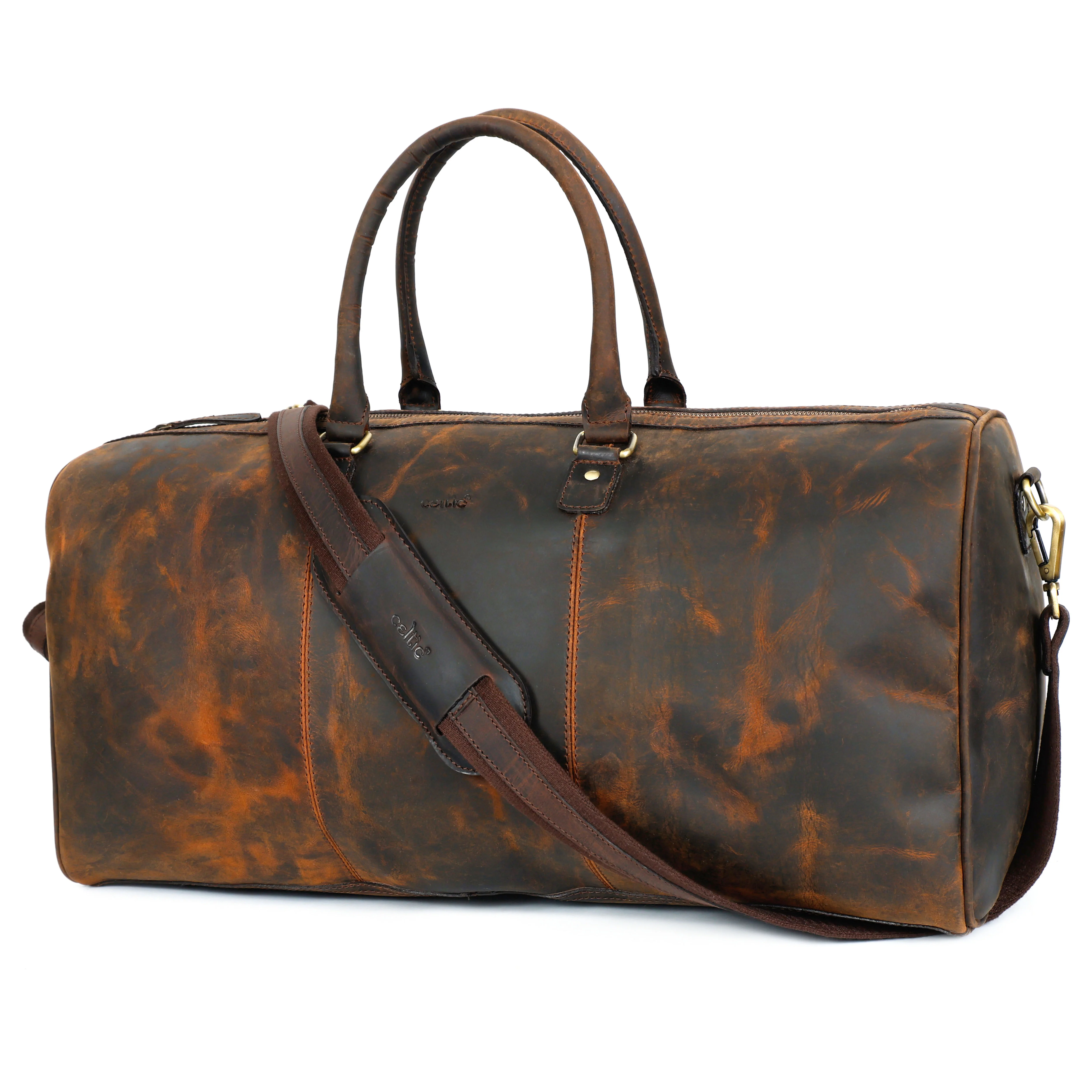 Premium Genuine Leather Travel Duffel Bag |Large Weekender with Shoulder Strap - Image 5