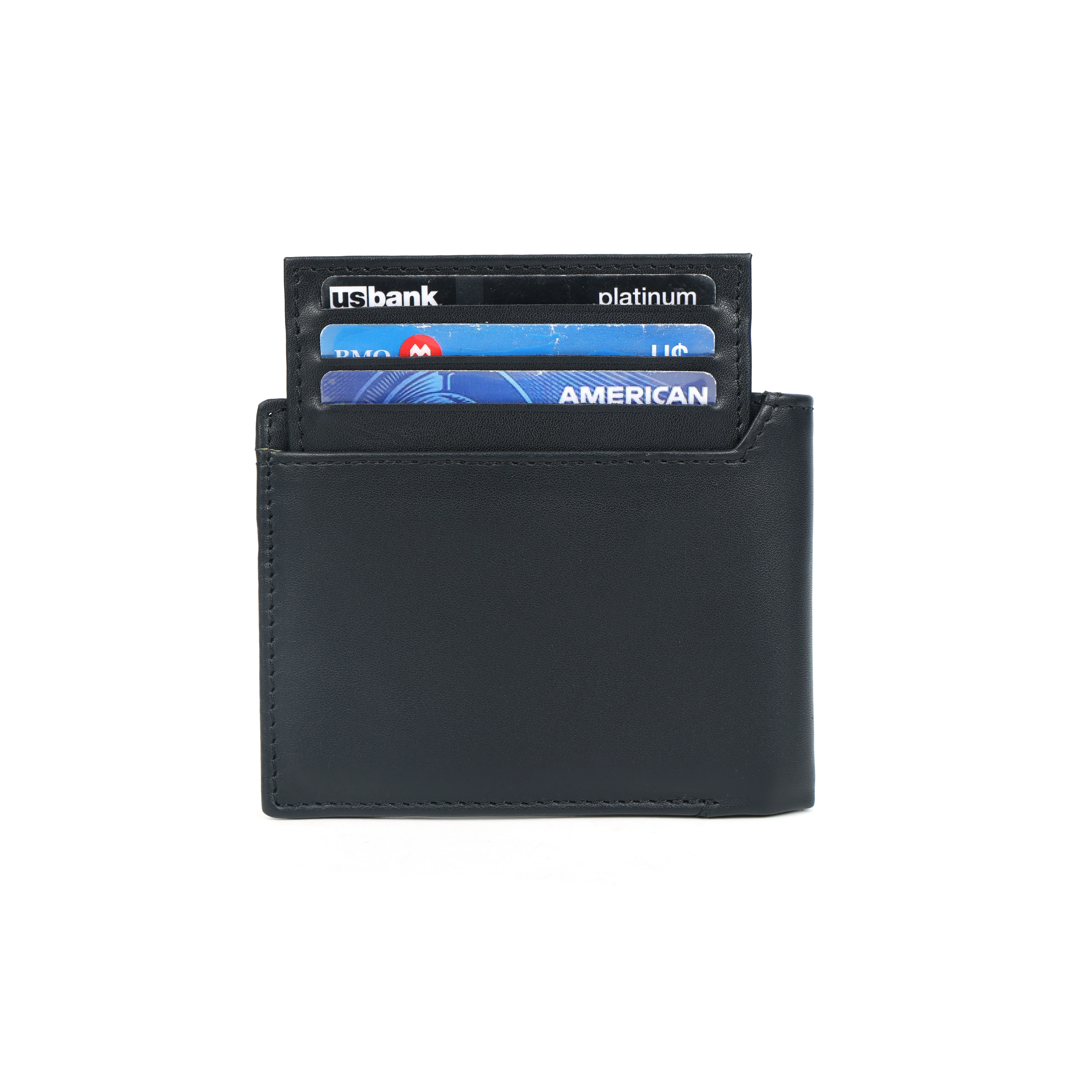 Men’??????s Black Bi-Fold Wallet with Visible Card Slots Art: LA-1436 - Image 8