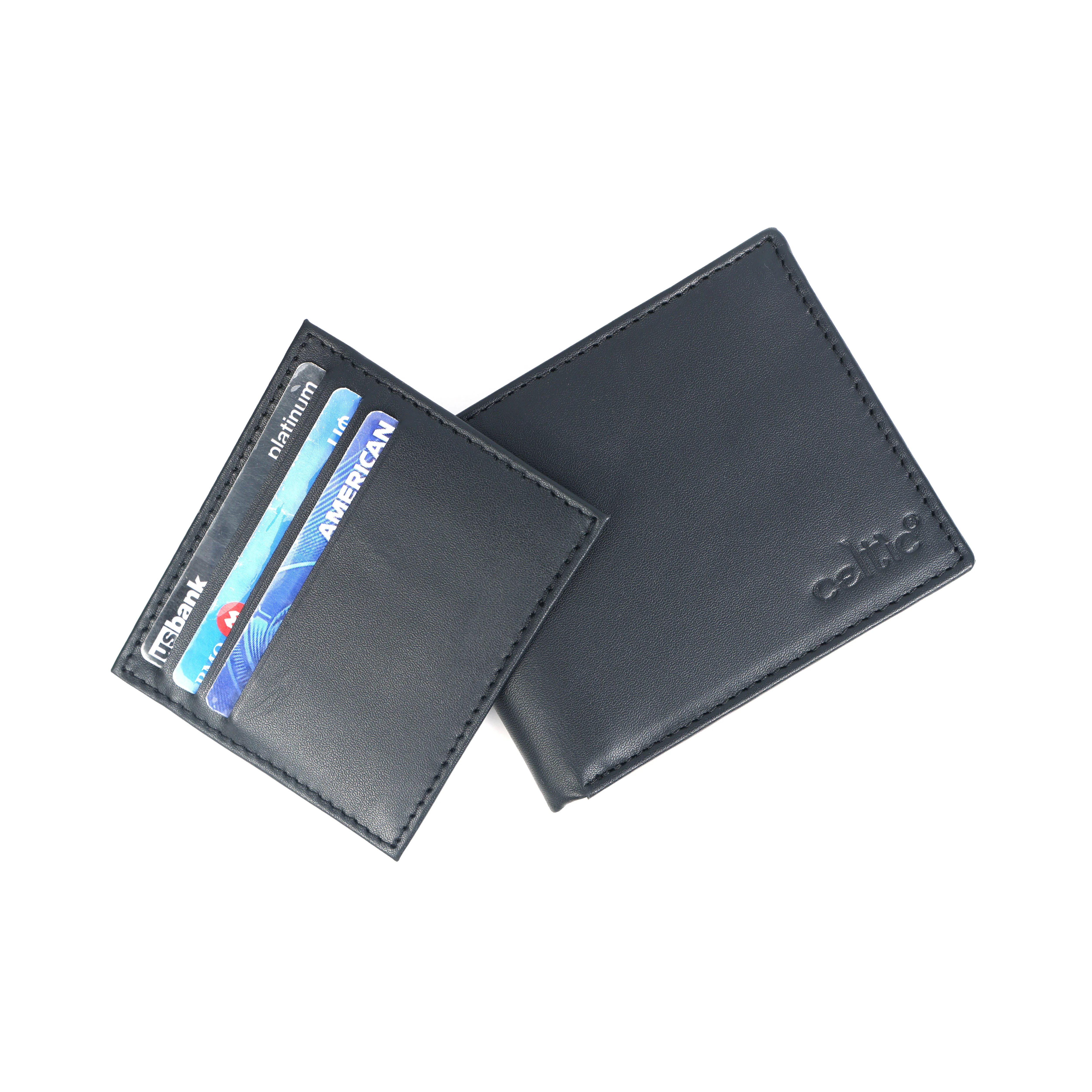 Men’??????s Black Bi-Fold Wallet with Visible Card Slots Art: LA-1436 - Image 9