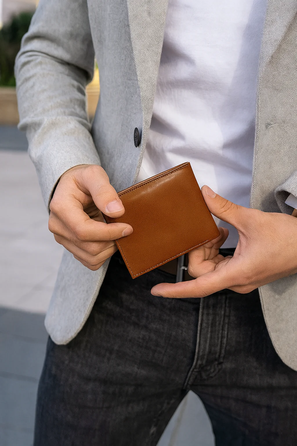 Men's Leather Wallet + Printed Belt Combo  Style & Function Pack - Image 3