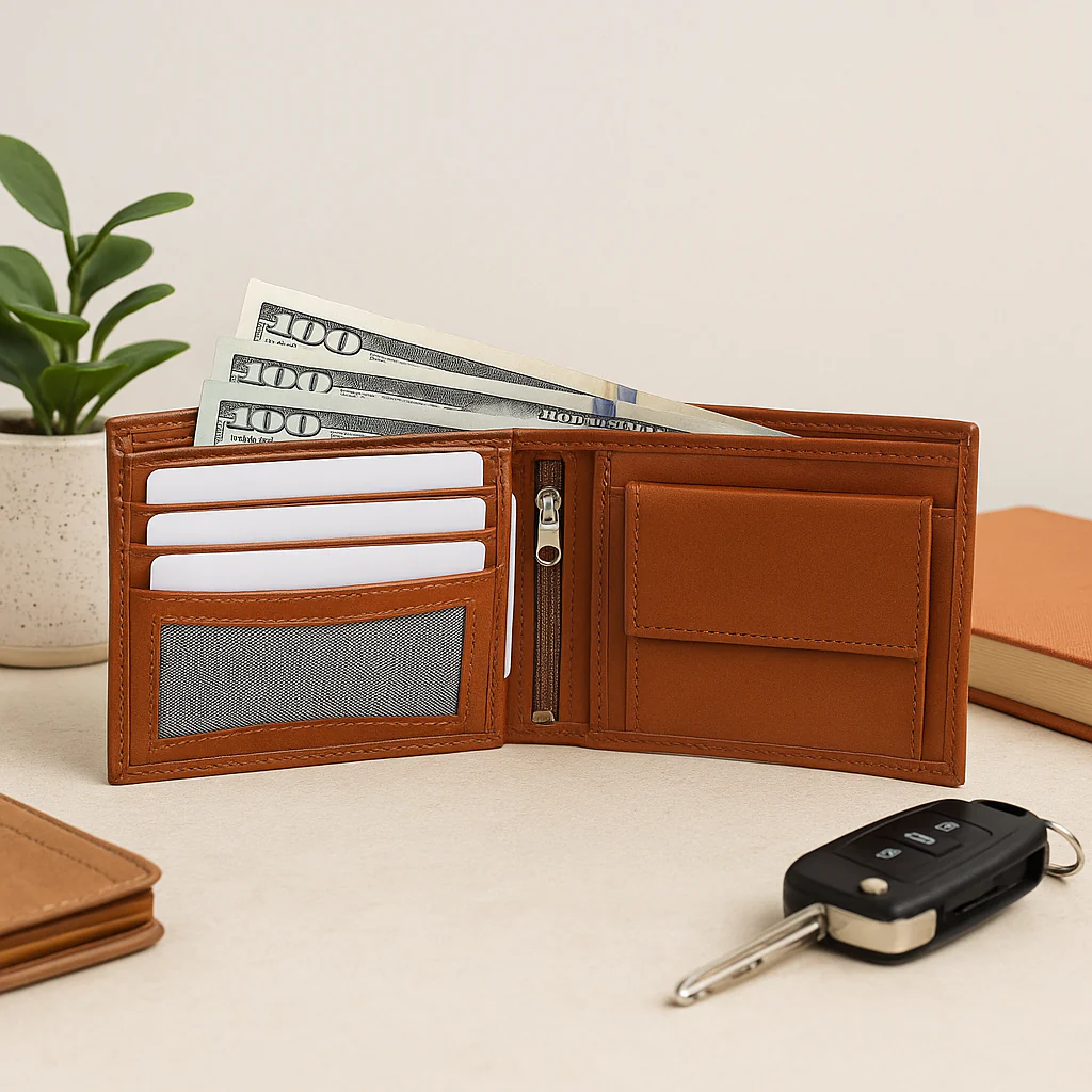 Men's Leather Wallet + Printed Belt Combo  Style & Function Pack - Image 5