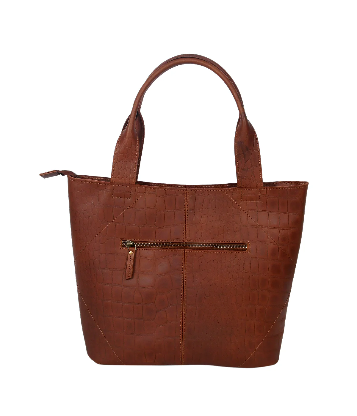 Croc-Texture Leather Tote Bag with Spacious Interior and Dual Shoulder Handles - Image 19
