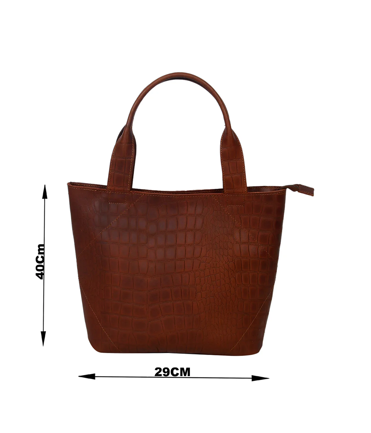 Croc-Texture Leather Tote Bag with Spacious Interior and Dual Shoulder Handles - Image 25