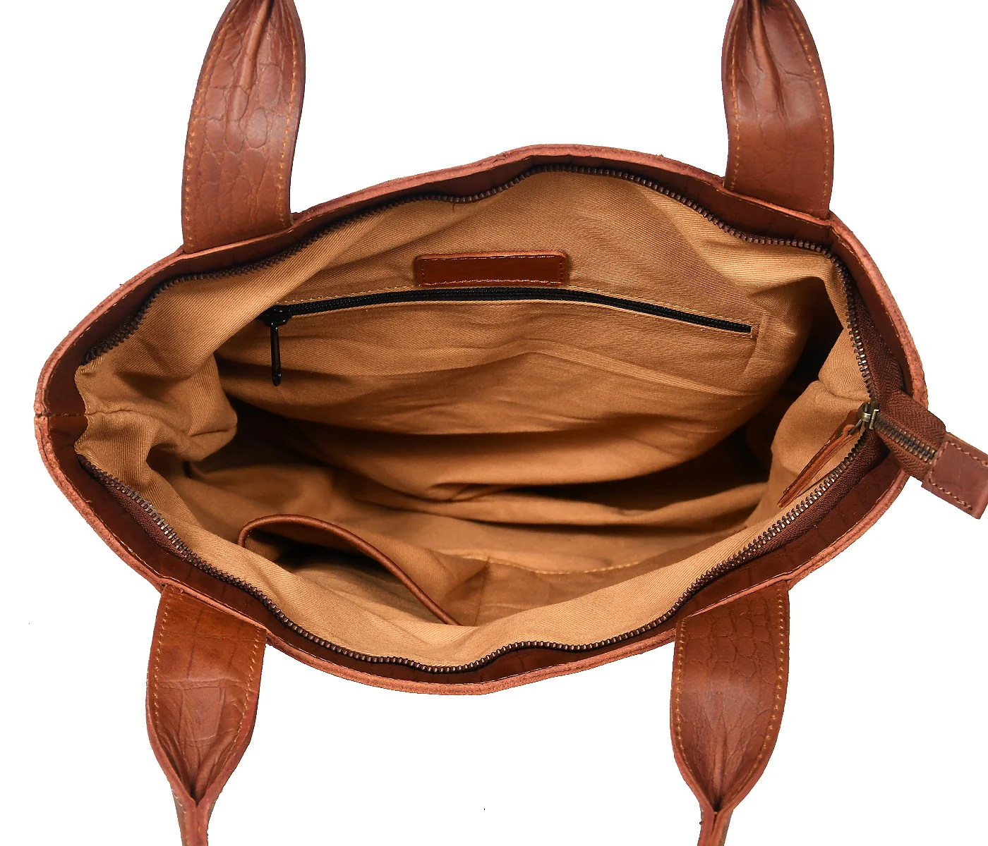Croc-Texture Leather Tote Bag with Spacious Interior and Dual Shoulder Handles - Image 28