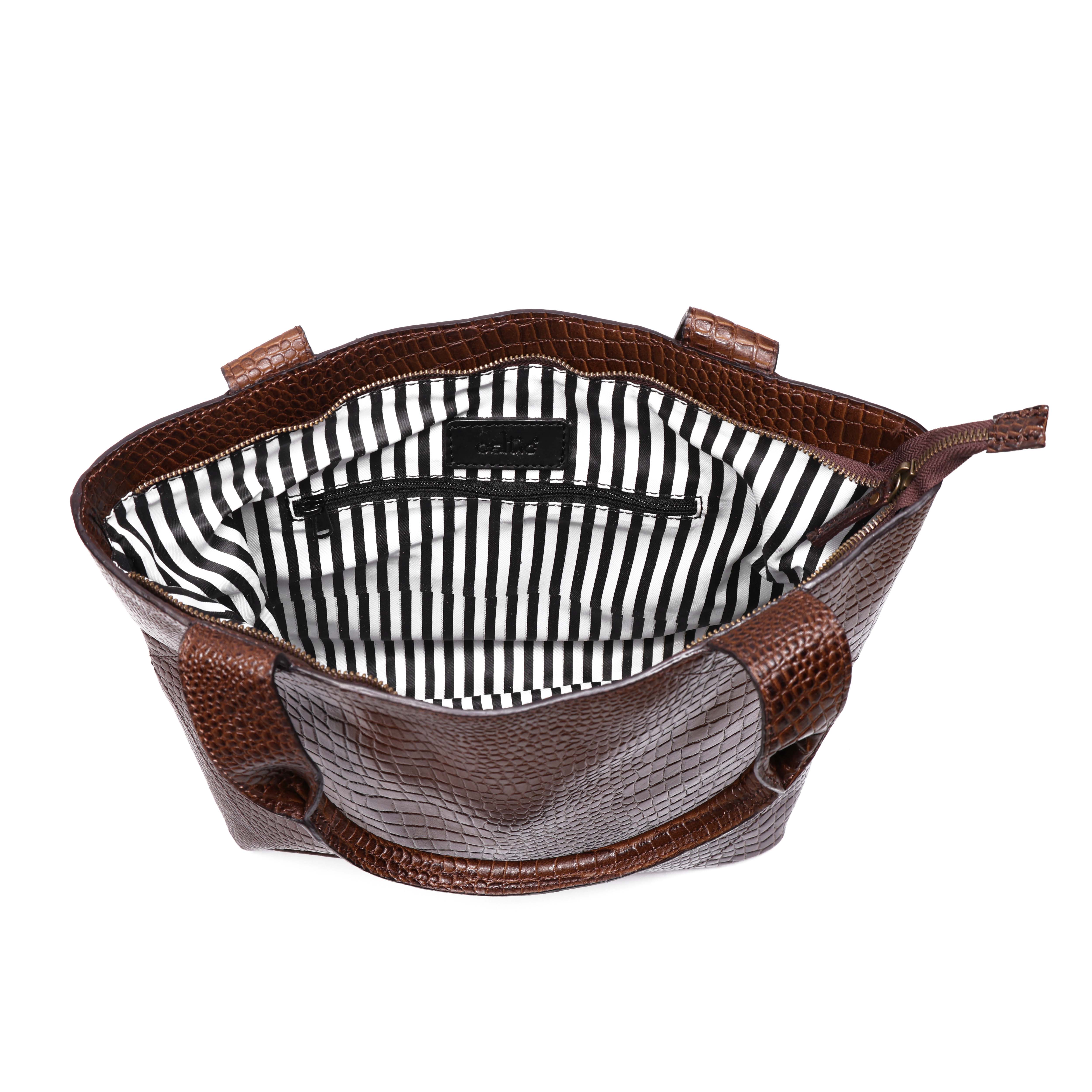 Croc-Texture Leather Tote Bag with Spacious Interior and Dual Shoulder Handles - Image 29