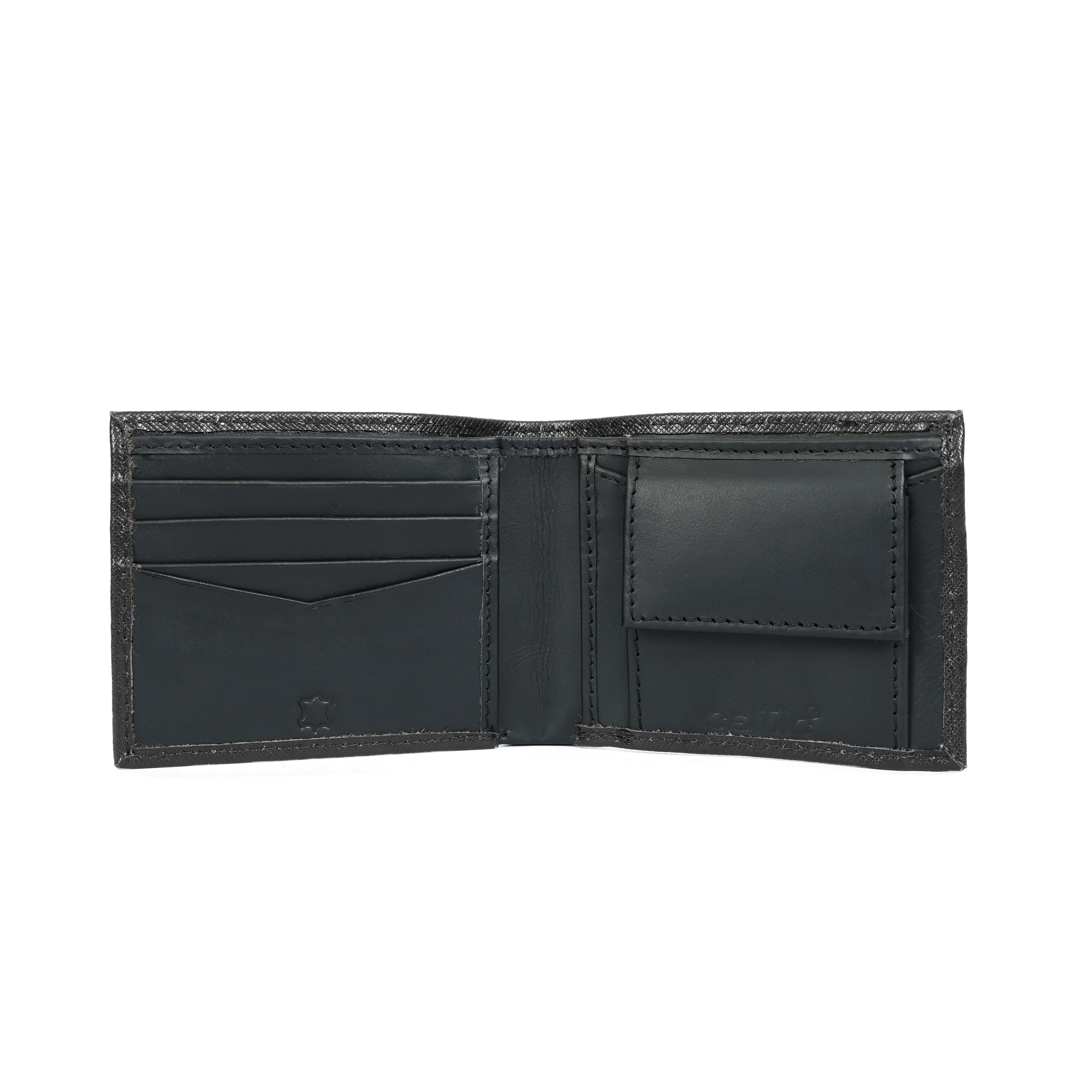 Premium  Genuine Leather Bi-Fold Wallet with Flip ID Window & Coin Pocket - Image 3