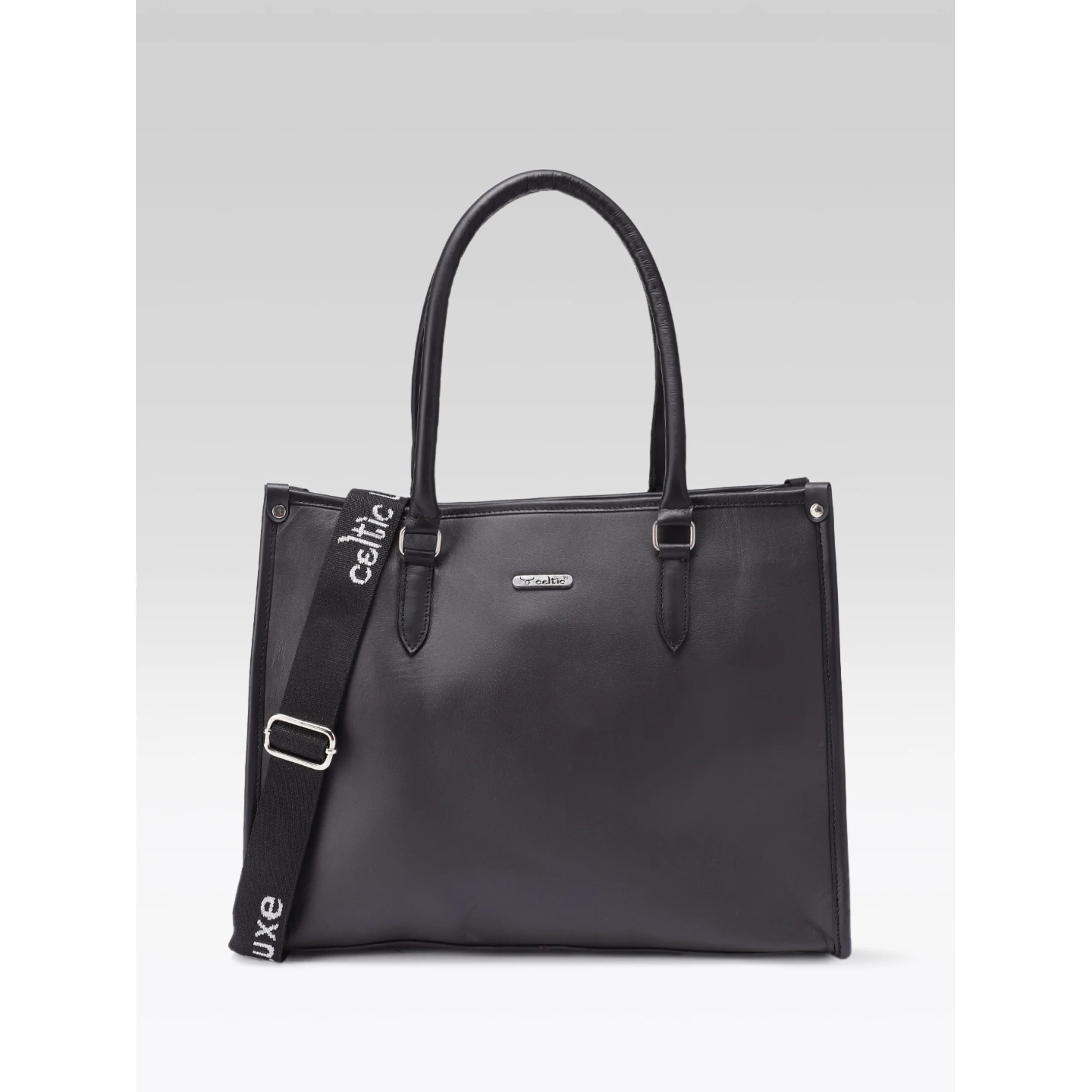 Premium Genuine Leather Work Tote Bag for Women with Zip Closure & Shoulder Strap - Image 2