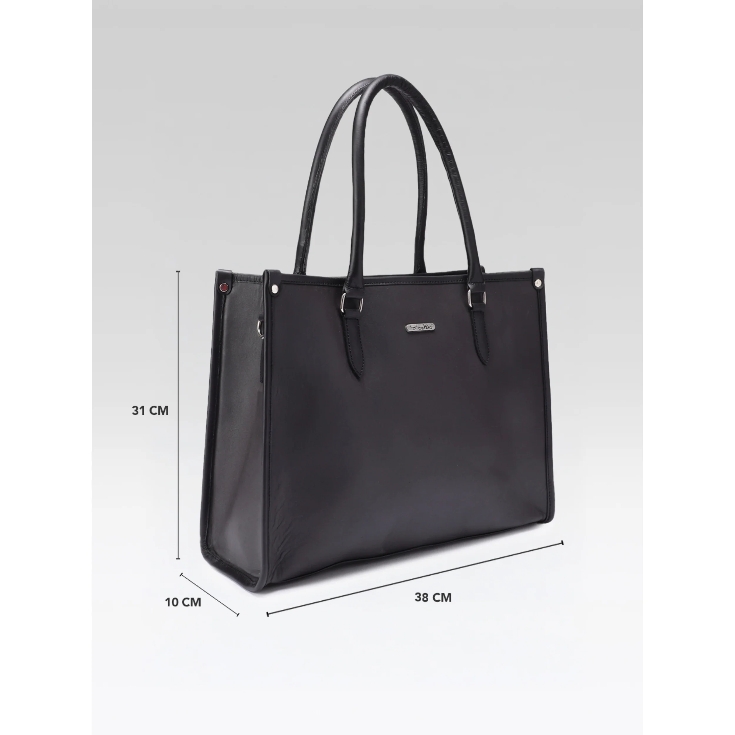 Premium Genuine Leather Work Tote Bag for Women with Zip Closure & Shoulder Strap - Image 5