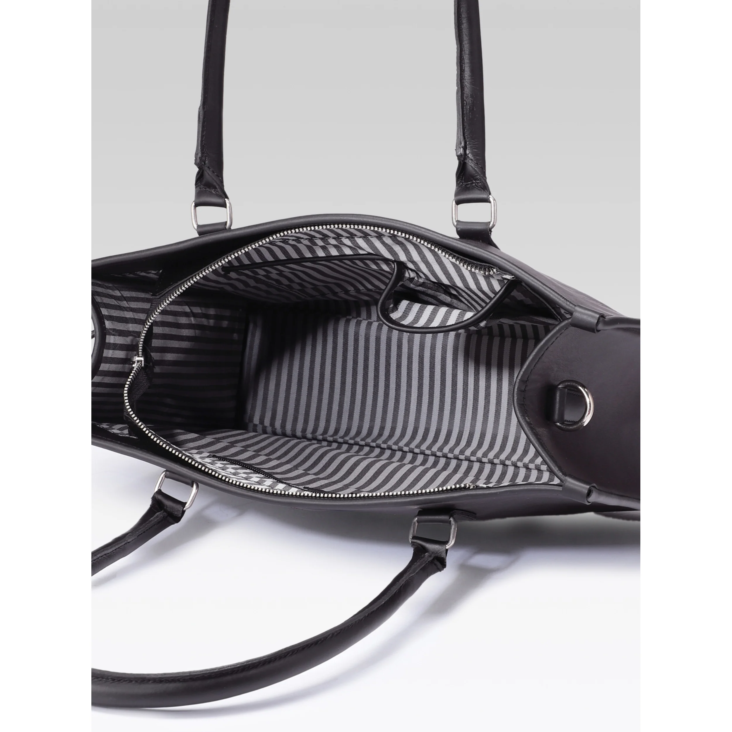 Premium Genuine Leather Work Tote Bag for Women with Zip Closure & Shoulder Strap - Image 7