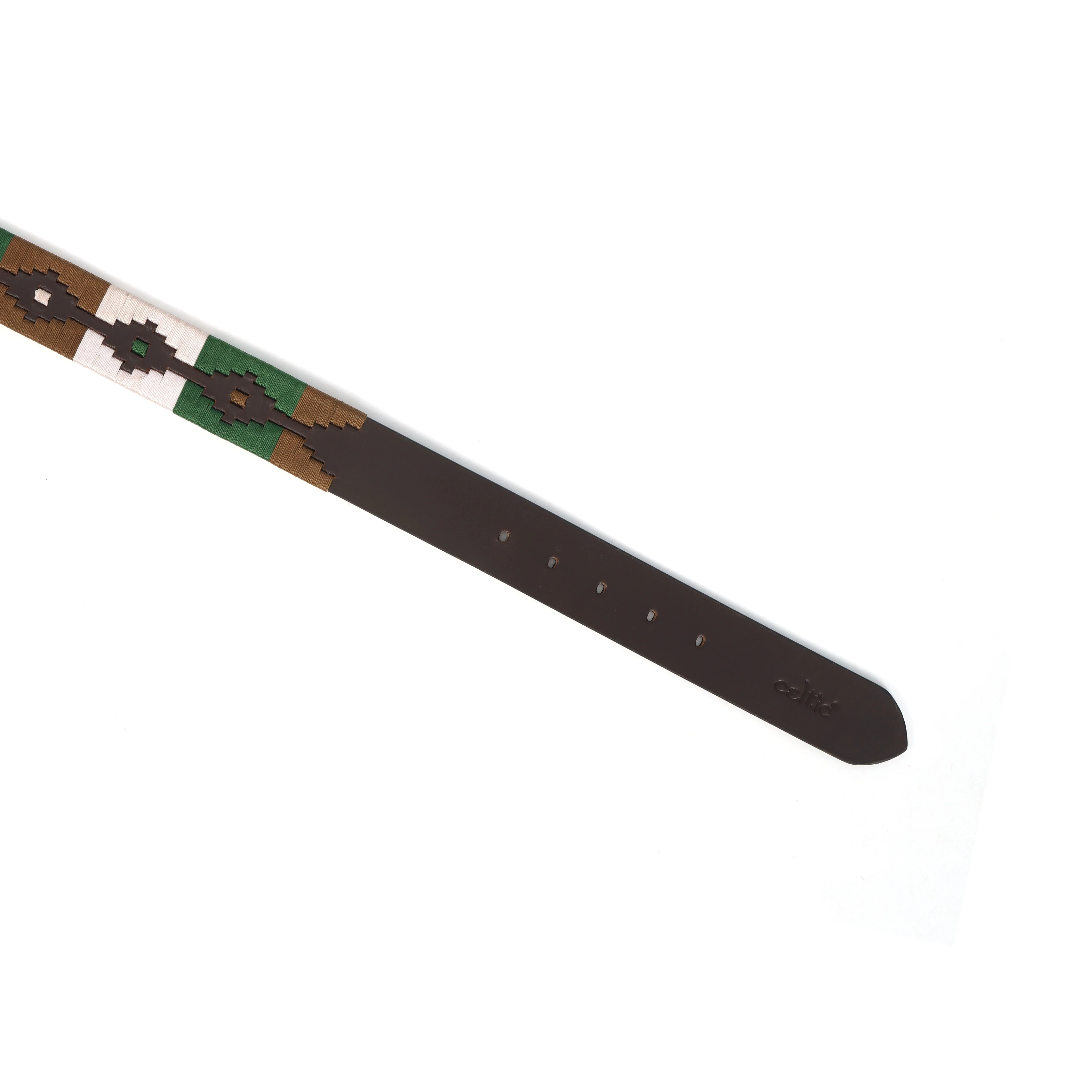 Unisex Handcrafted Genuine Leather Belt With Woven Ethnic Pattern And Matte Metal Buckle - Image 4