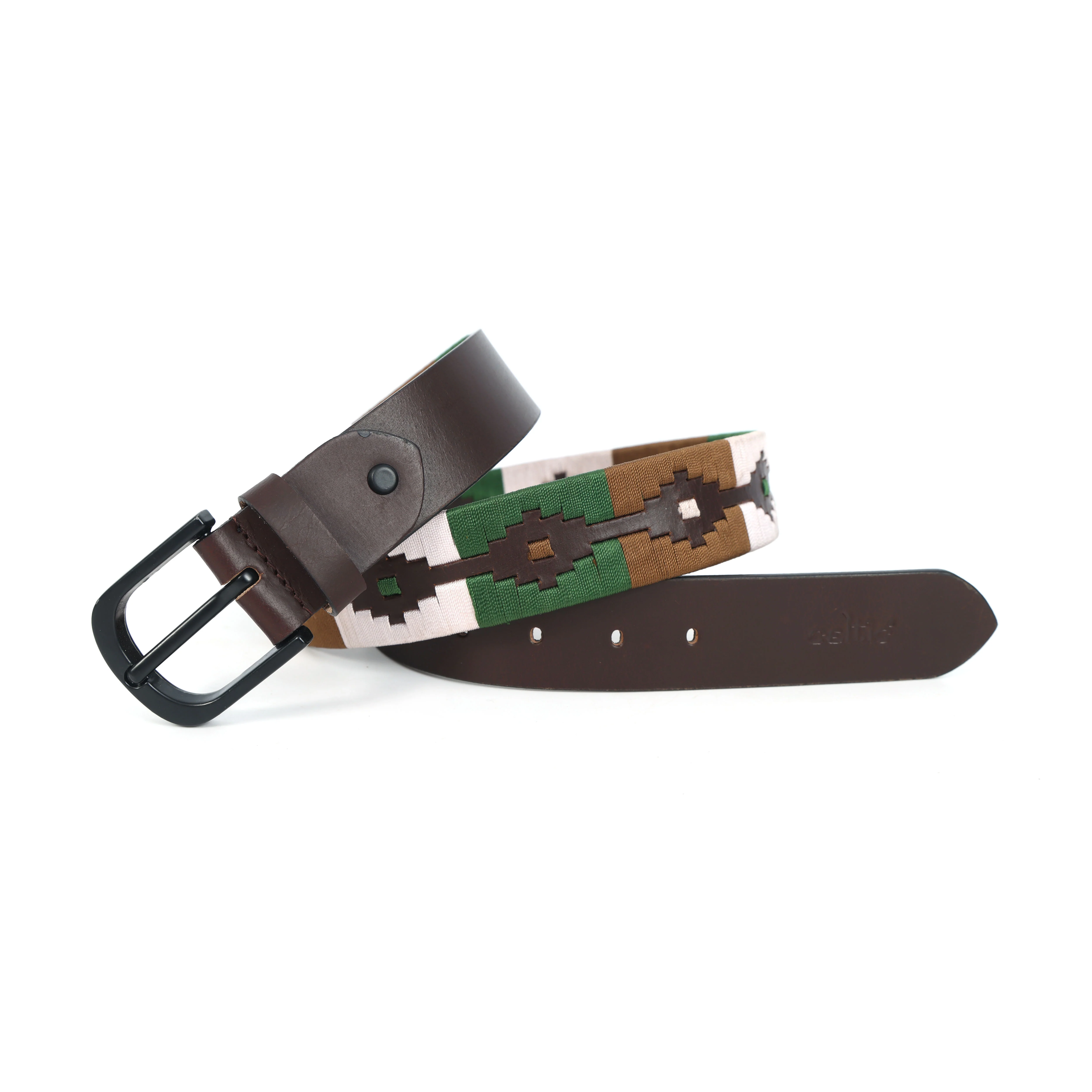 Unisex Handcrafted Genuine Leather Belt With Woven Ethnic Pattern And Matte Metal Buckle - Image 6