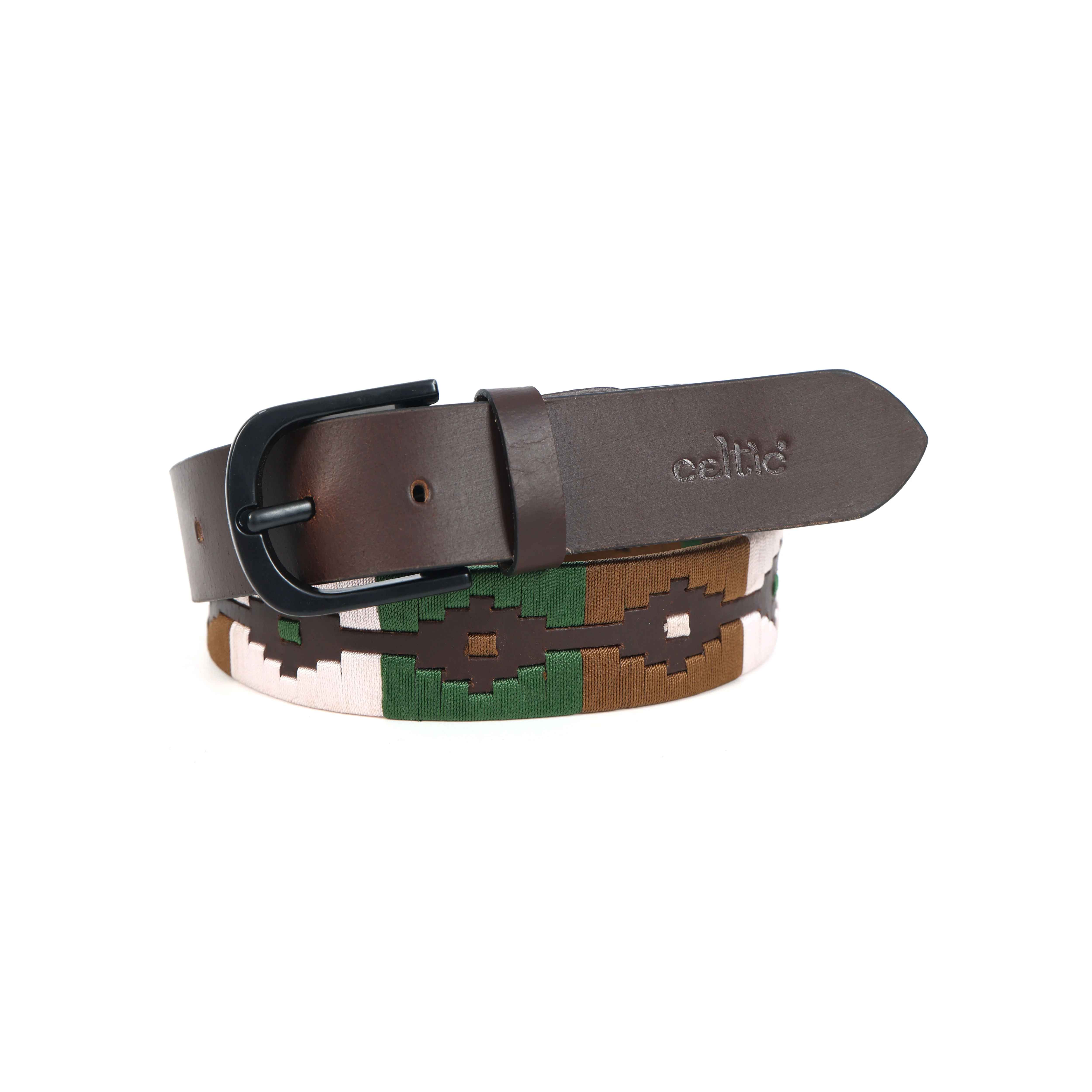 Unisex Handcrafted Genuine Leather Belt With Woven Ethnic Pattern And Matte Metal Buckle - Image 7