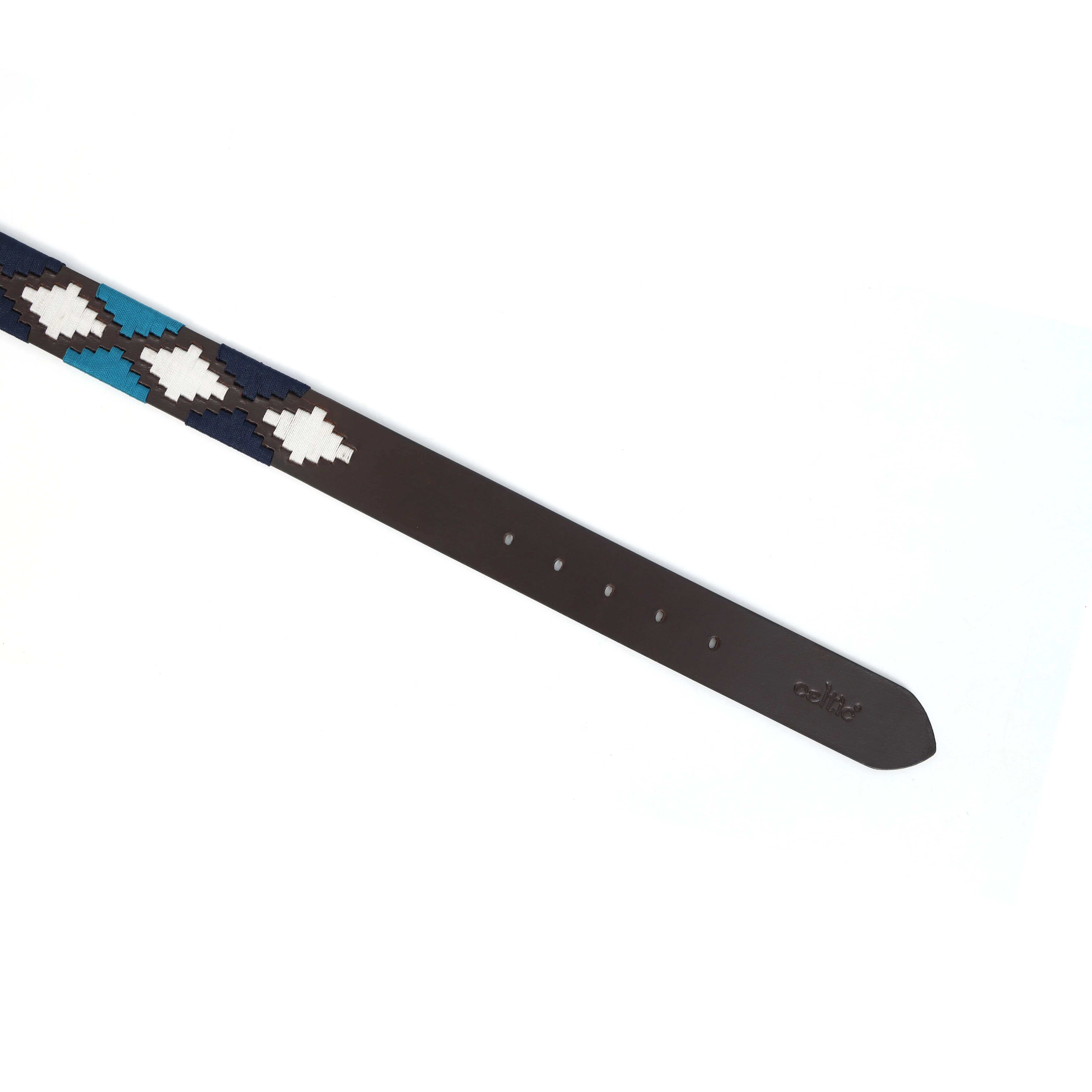 Premium Brown Leather Belt with Golden Buckle & Multi-Color Stitching. - Image 5