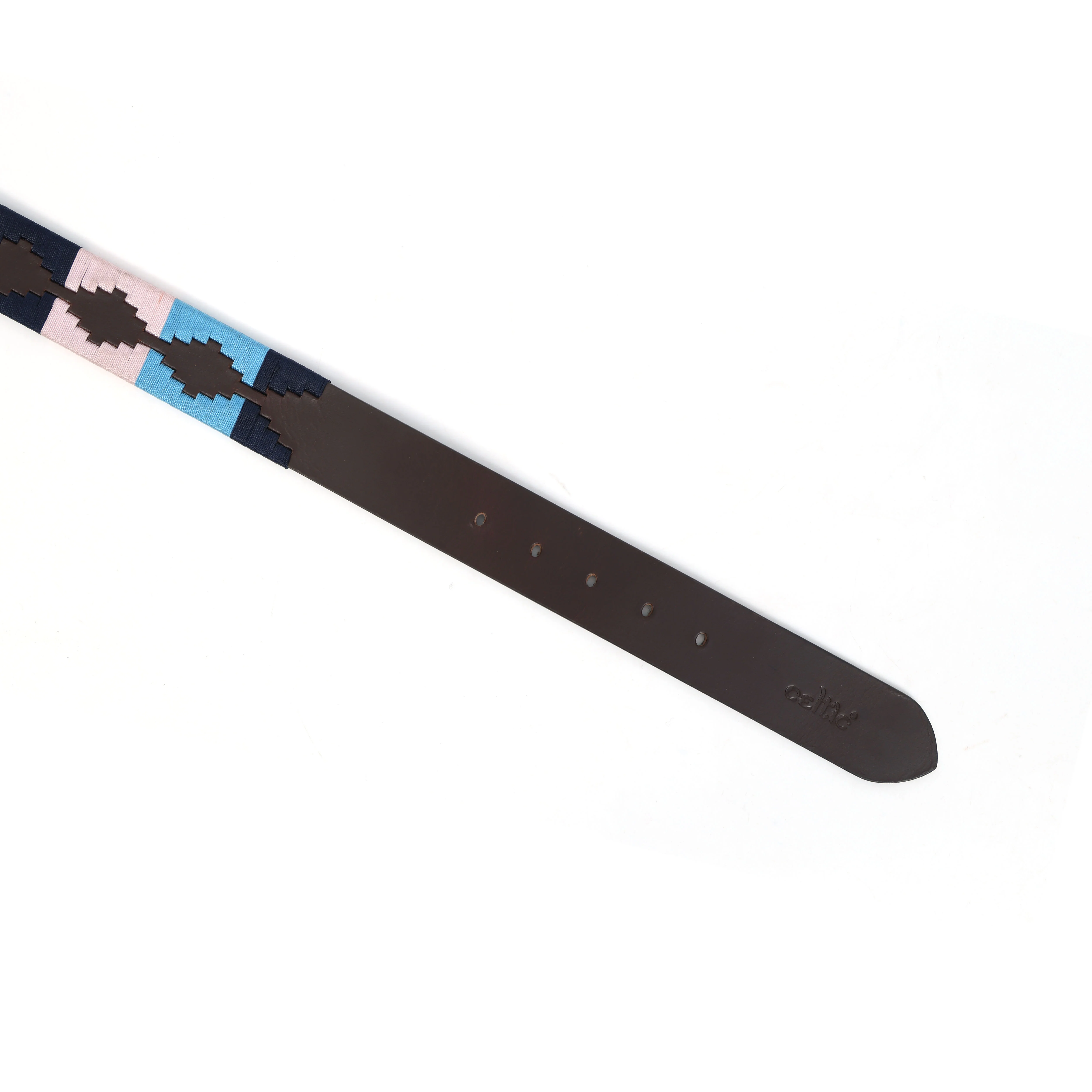 Unisex Handcrafted Ethnic Leather Belt With Geometric Woven Pattern Stylish Casual Wear - Image 5