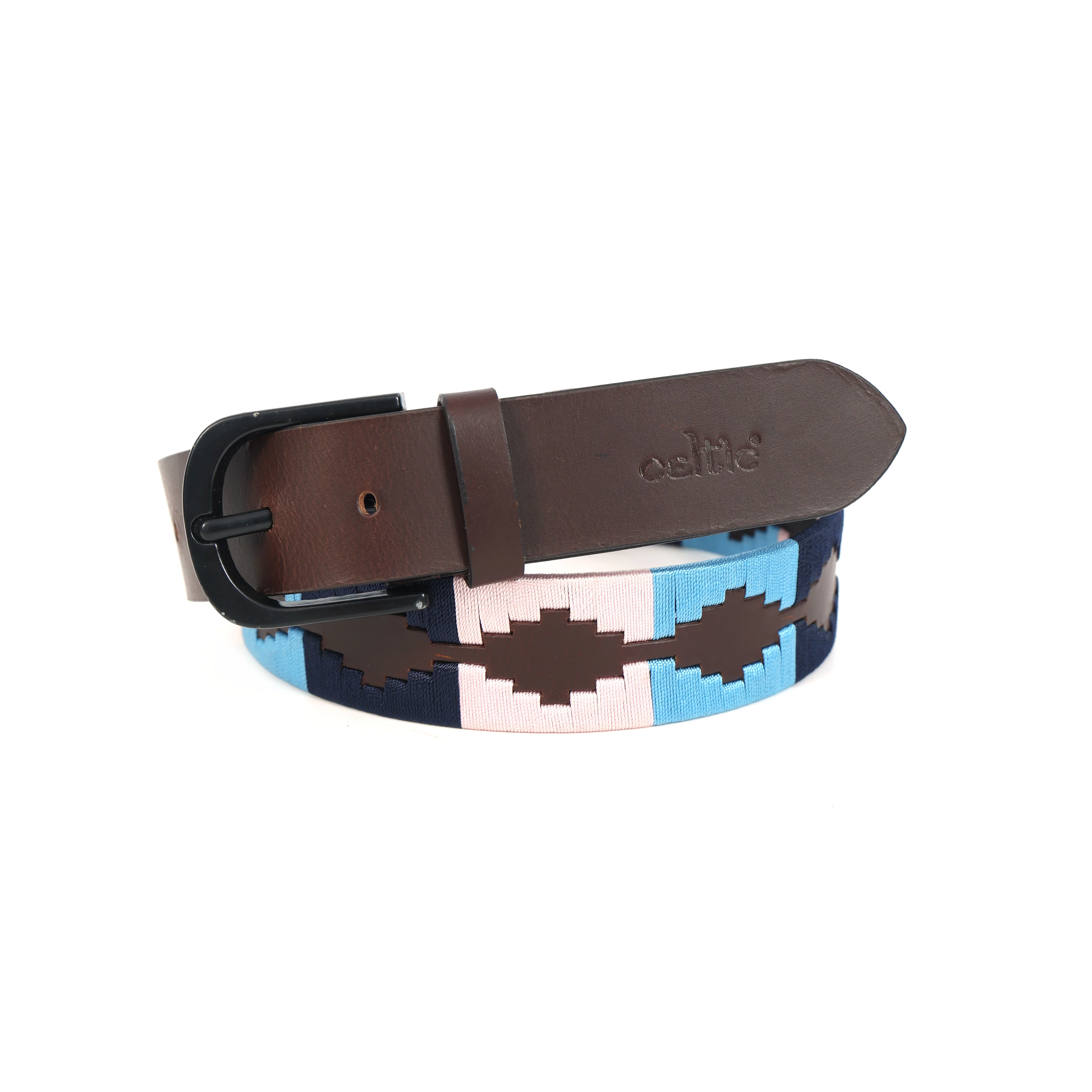 Unisex Handcrafted Ethnic Leather Belt With Geometric Woven Pattern Stylish Casual Wear - Image 7