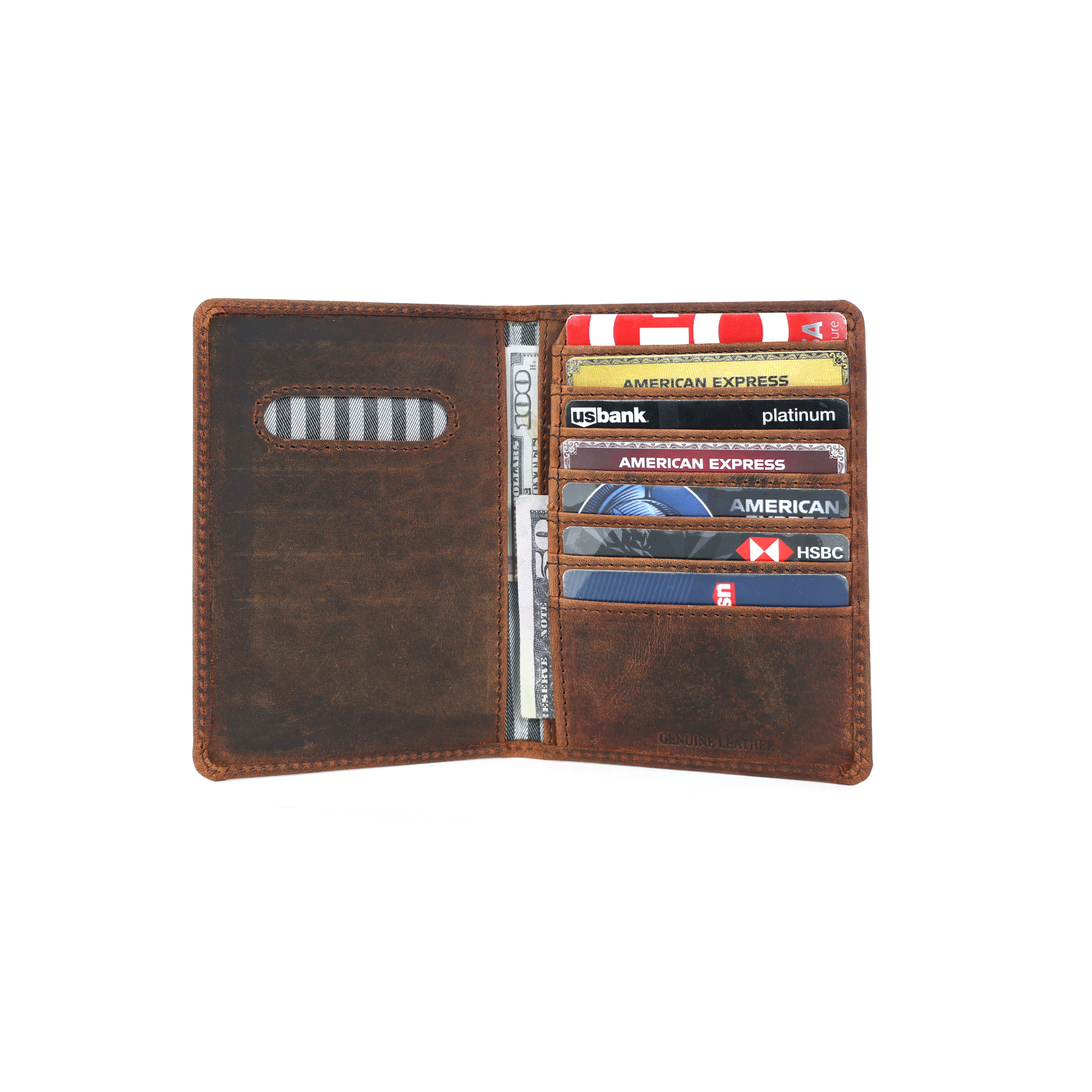 Premium Vintage Brown  Leather Card Holder Wallet Slim & Stylish - Image 5