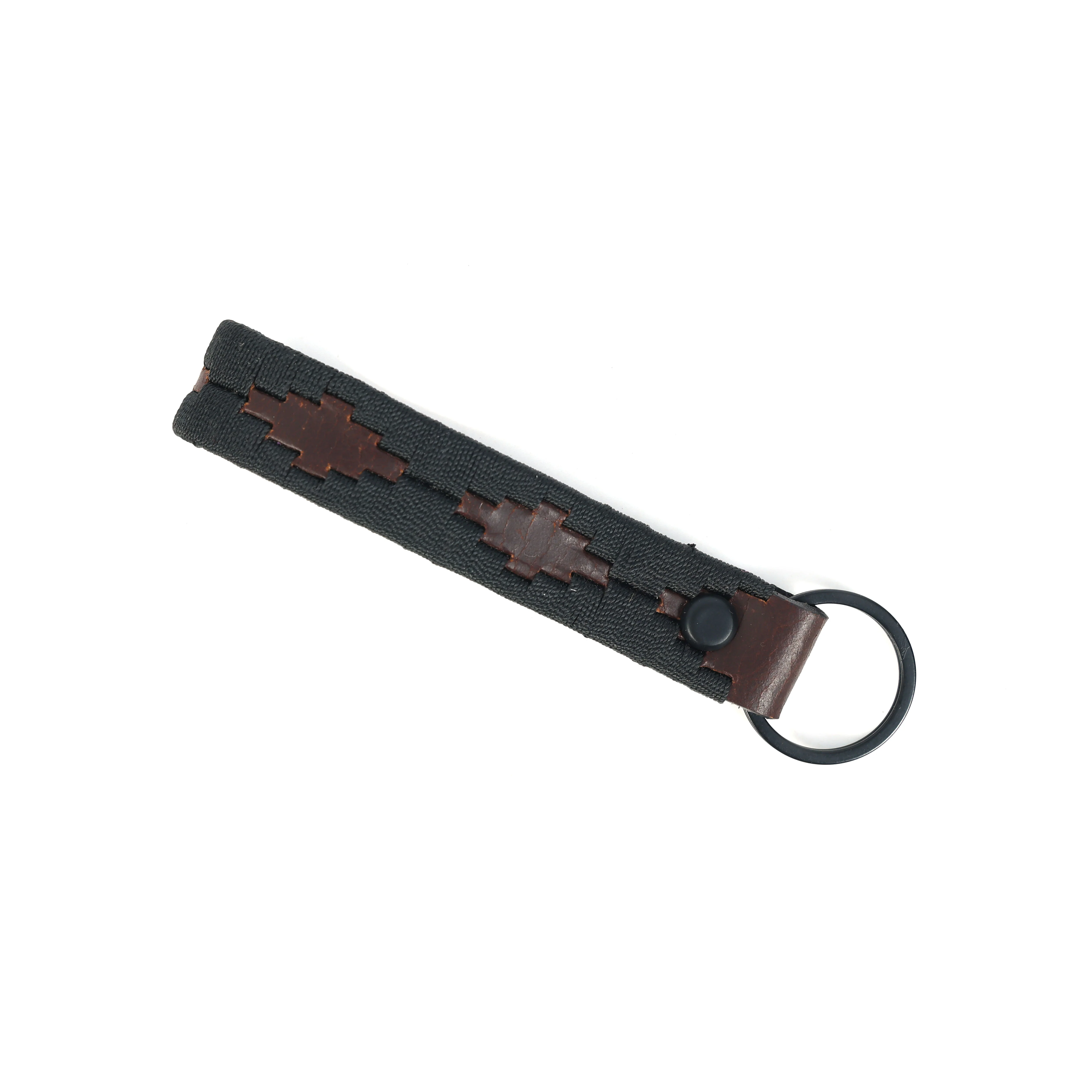 Unisex Handcrafted Leather Fabric Belt With Geometric Pattern Matte Black Buckle. - Image 8