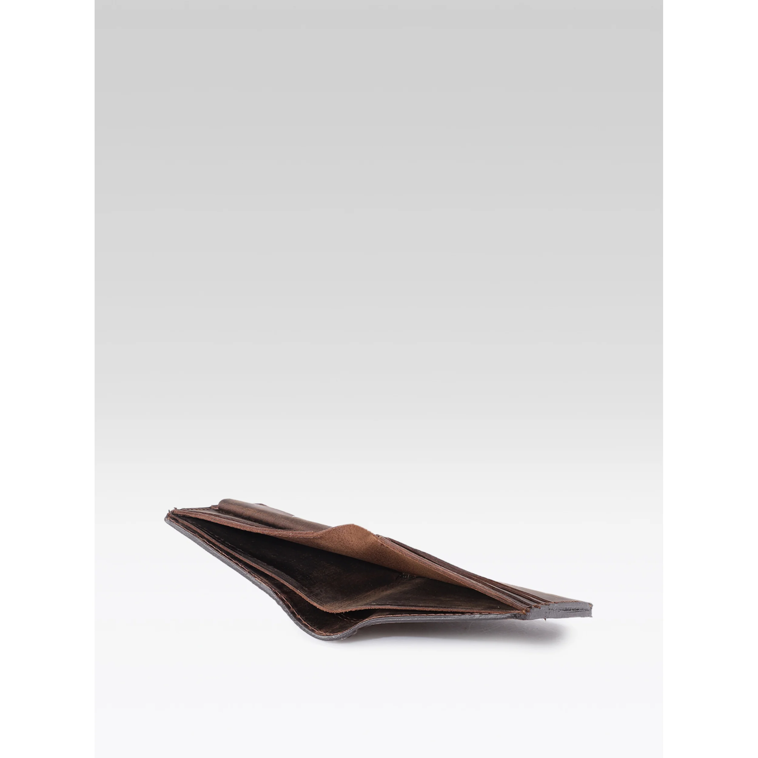 Genuine Vintage Brown Leather Bi-Fold Wallet with Coin Pocket - Image 4
