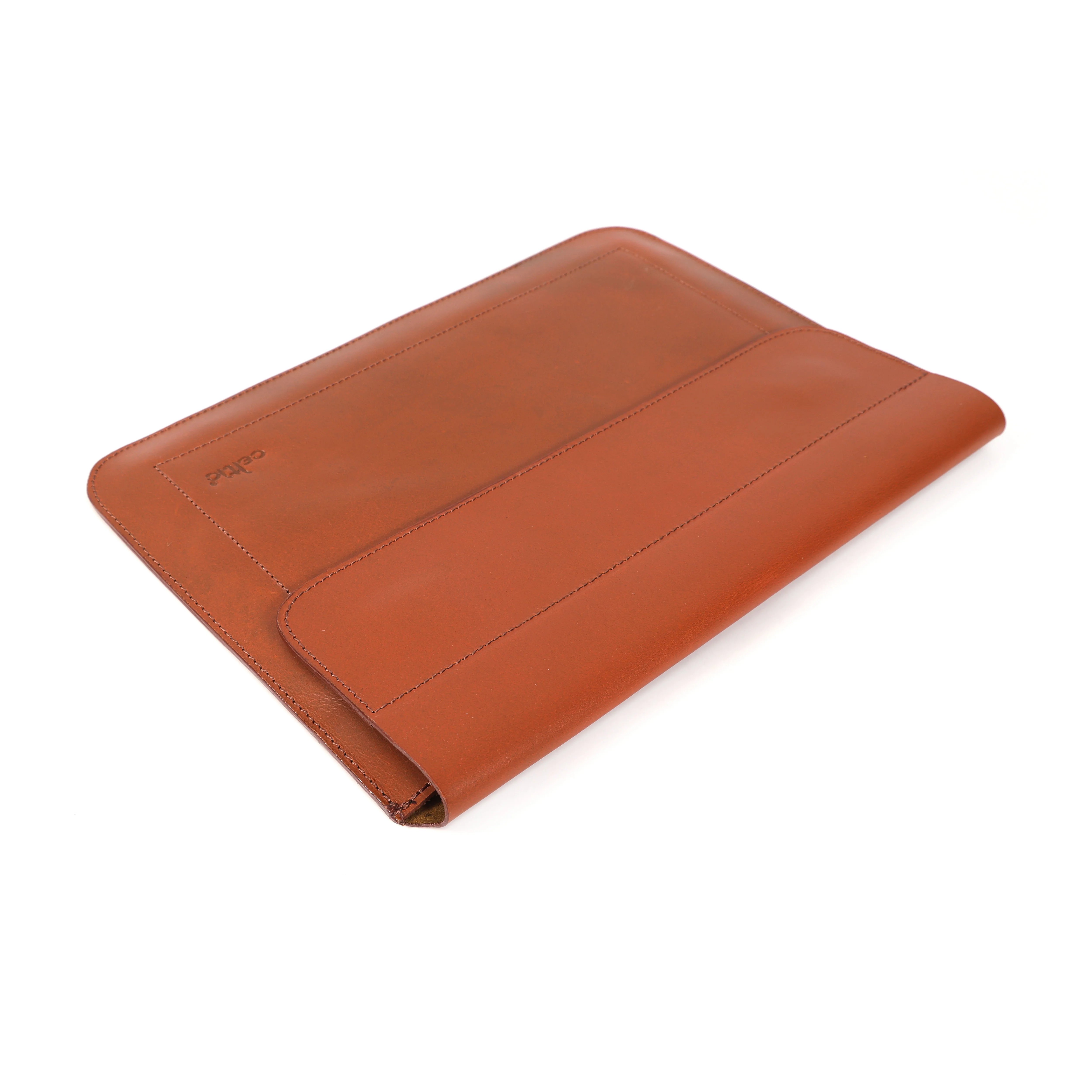 Premium Genuine Leather iPad Sleeve with Magnetic Flap Closure & Soft Suede Lining - Image 19
