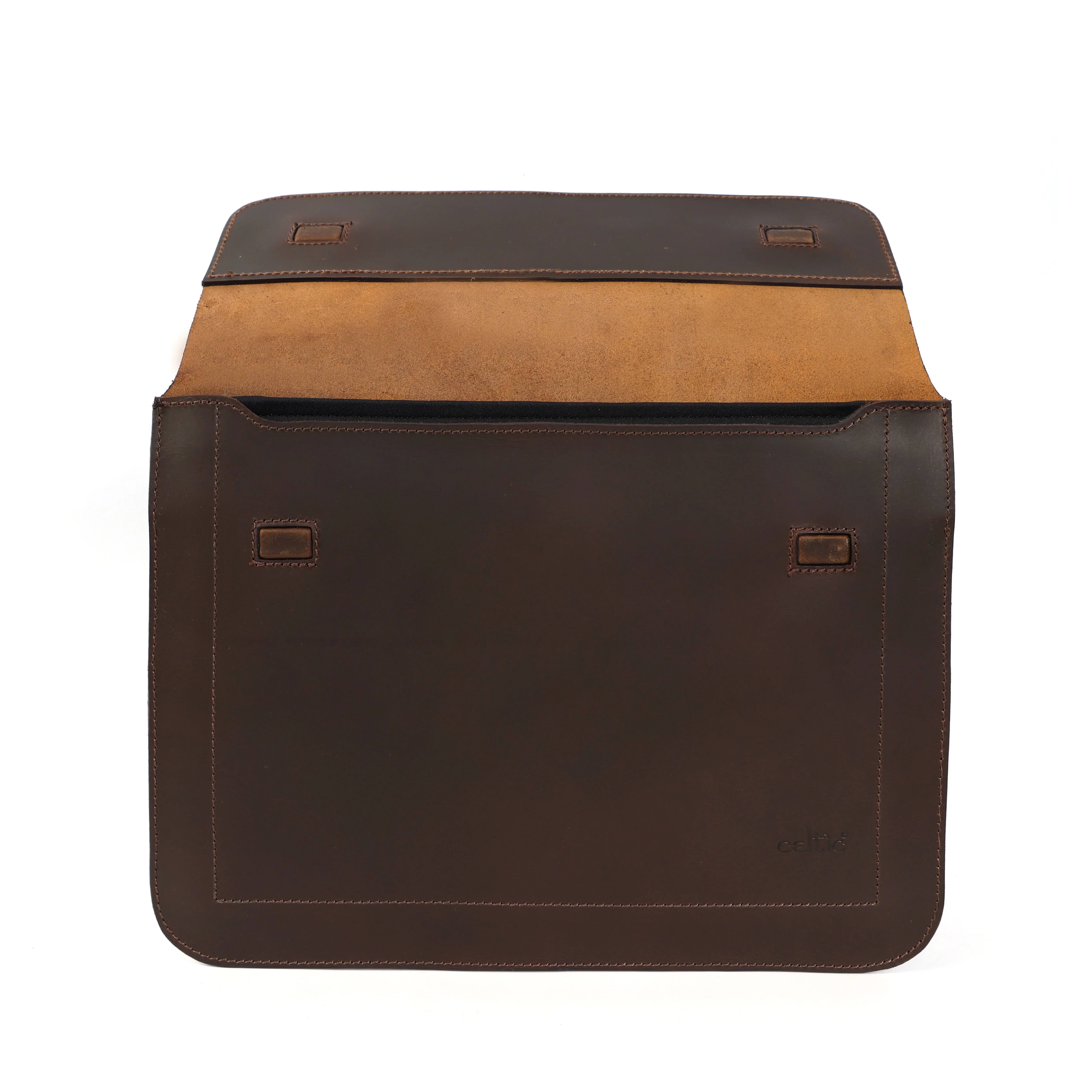 Premium Genuine Leather iPad Sleeve with Magnetic Flap Closure & Soft Suede Lining - Image 7