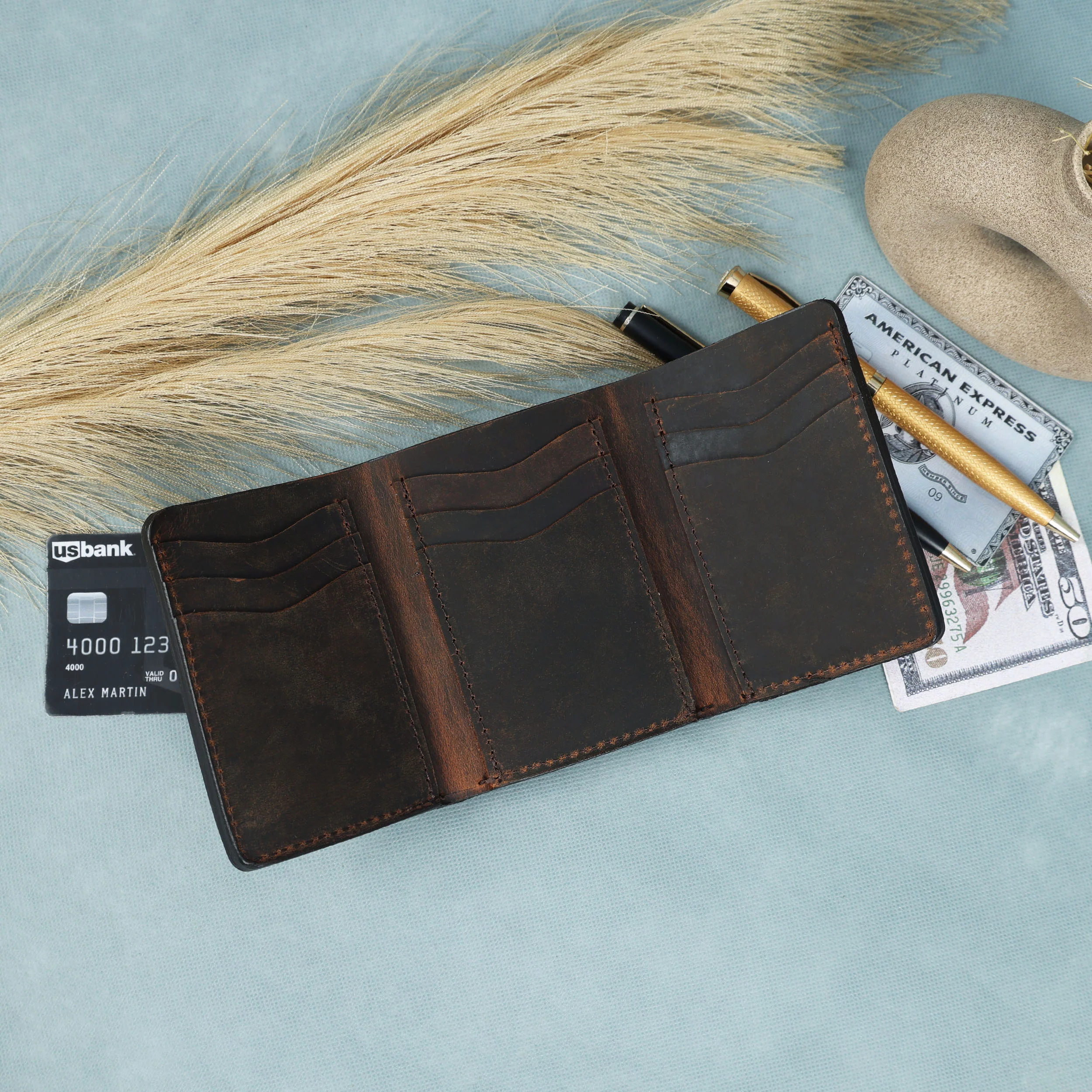 Premium Handcrafted Leather Wallet & Belt Combo Mens Luxury Gift Set - Image 3