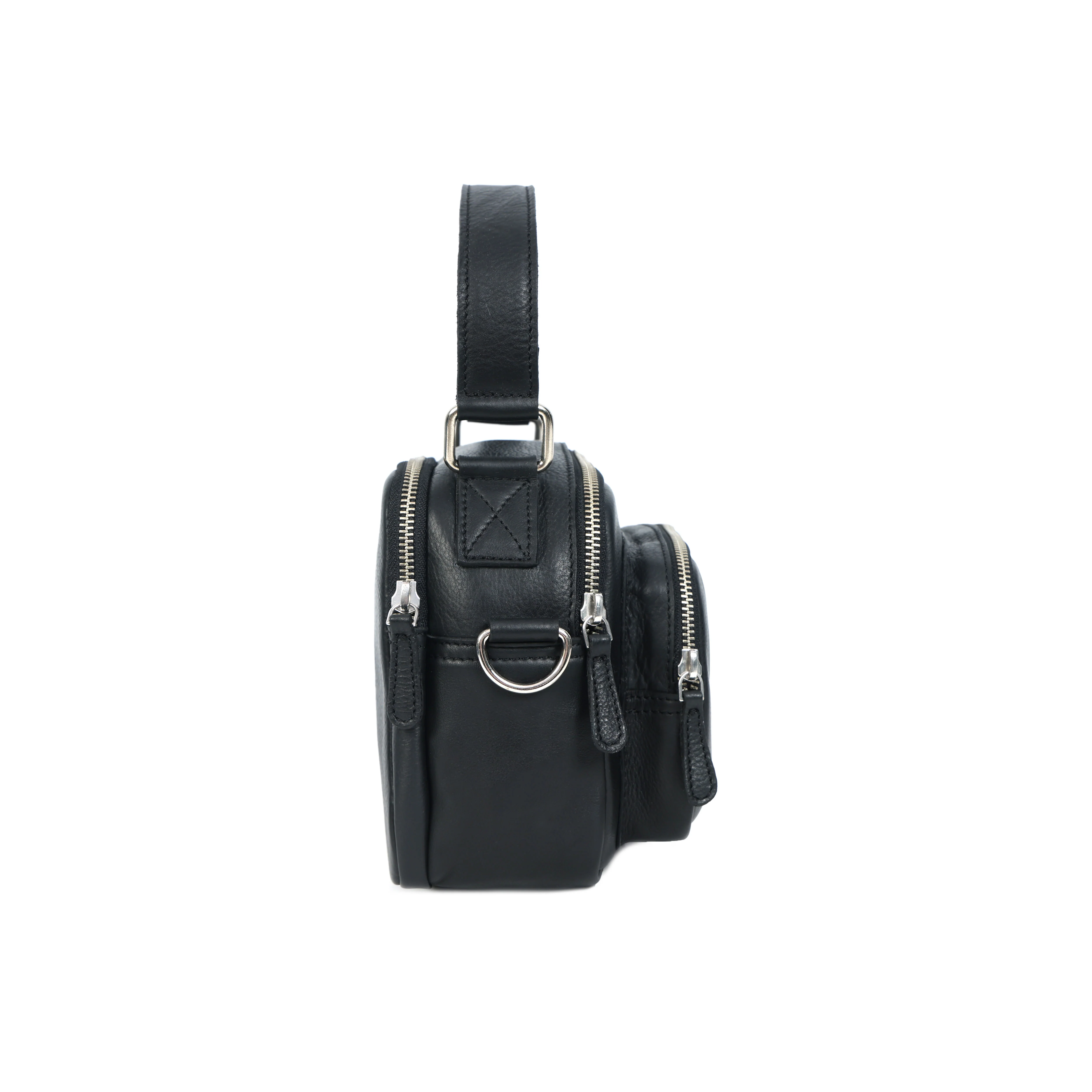 Premium Export Quality Genuine Leather Crossbody Bag with Dual Zip Pockets & Strap - Image 6