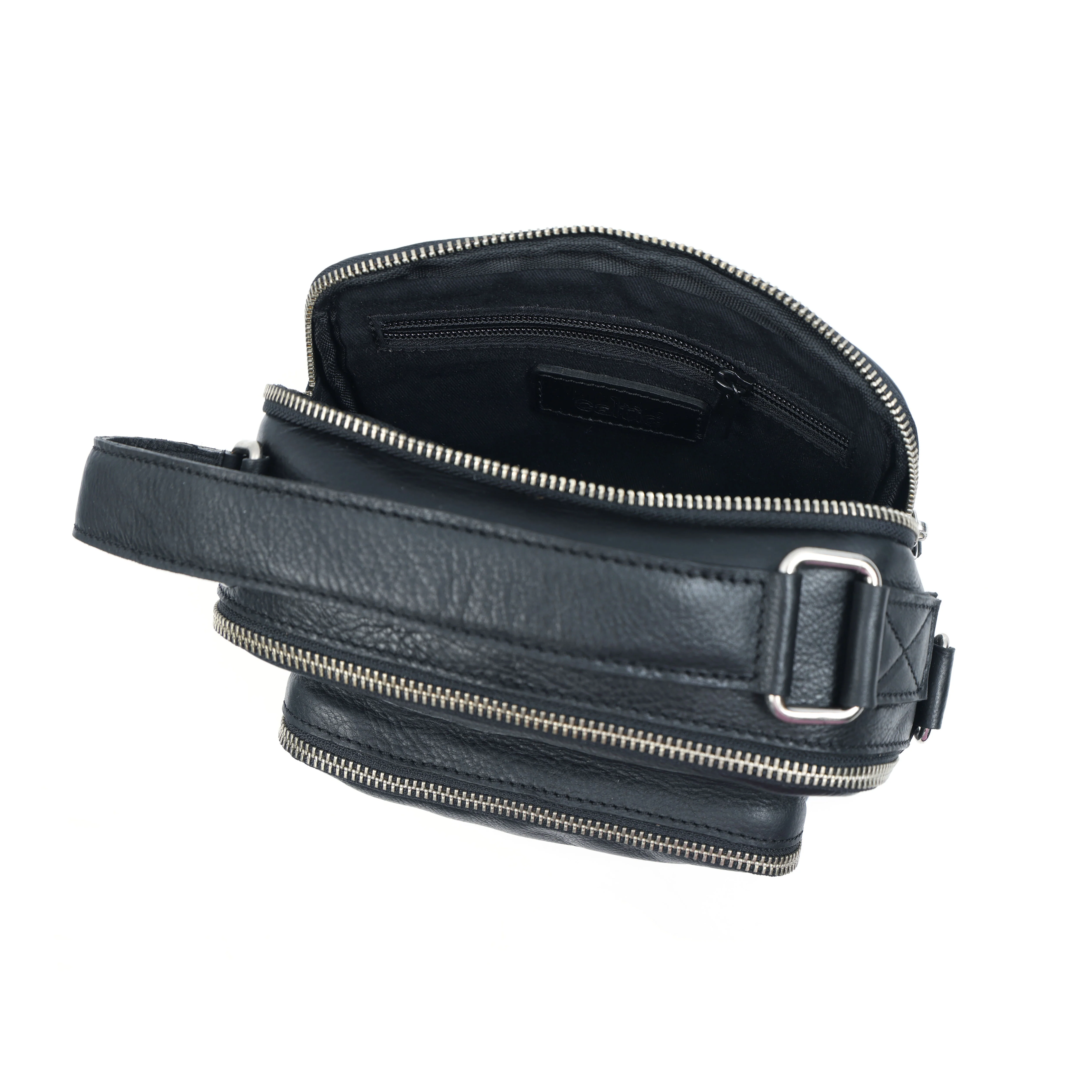 Premium Export Quality Genuine Leather Crossbody Bag with Dual Zip Pockets & Strap - Image 8
