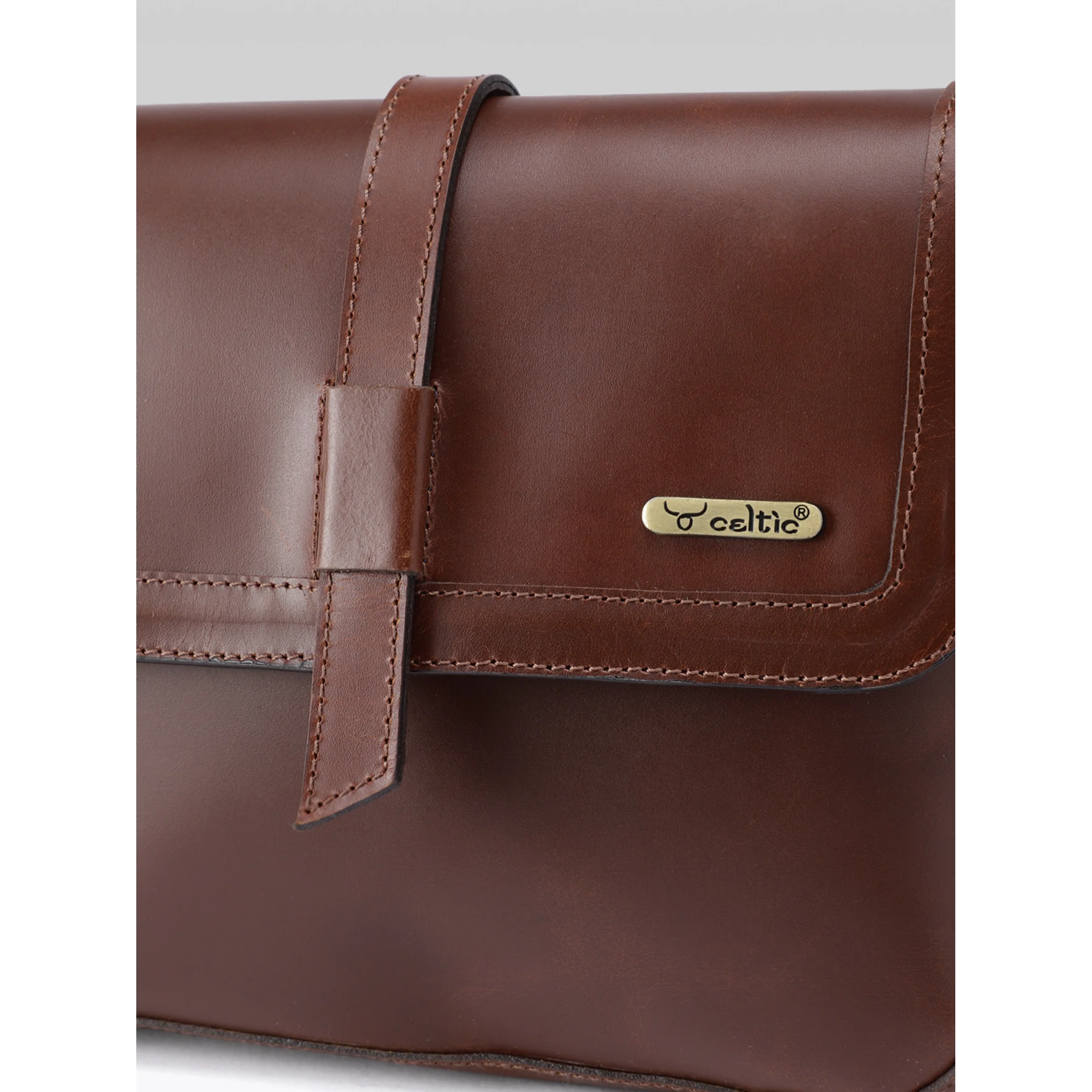 Premium Genuine Leather Sling Bag with Flap Closure, & Adjustable Strap - Image 16