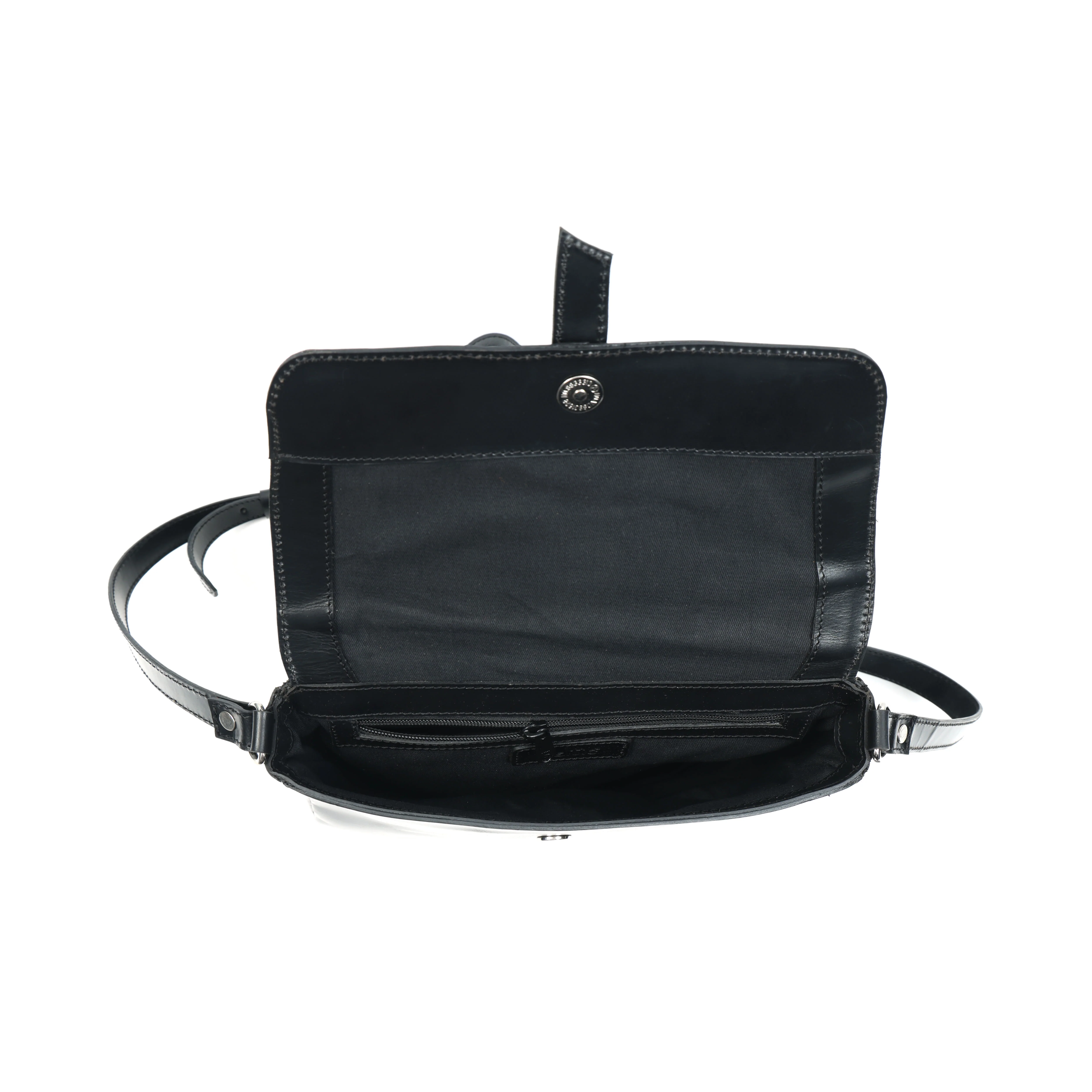 Premium Genuine Leather Sling Bag with Flap Closure, & Adjustable Strap - Image 3