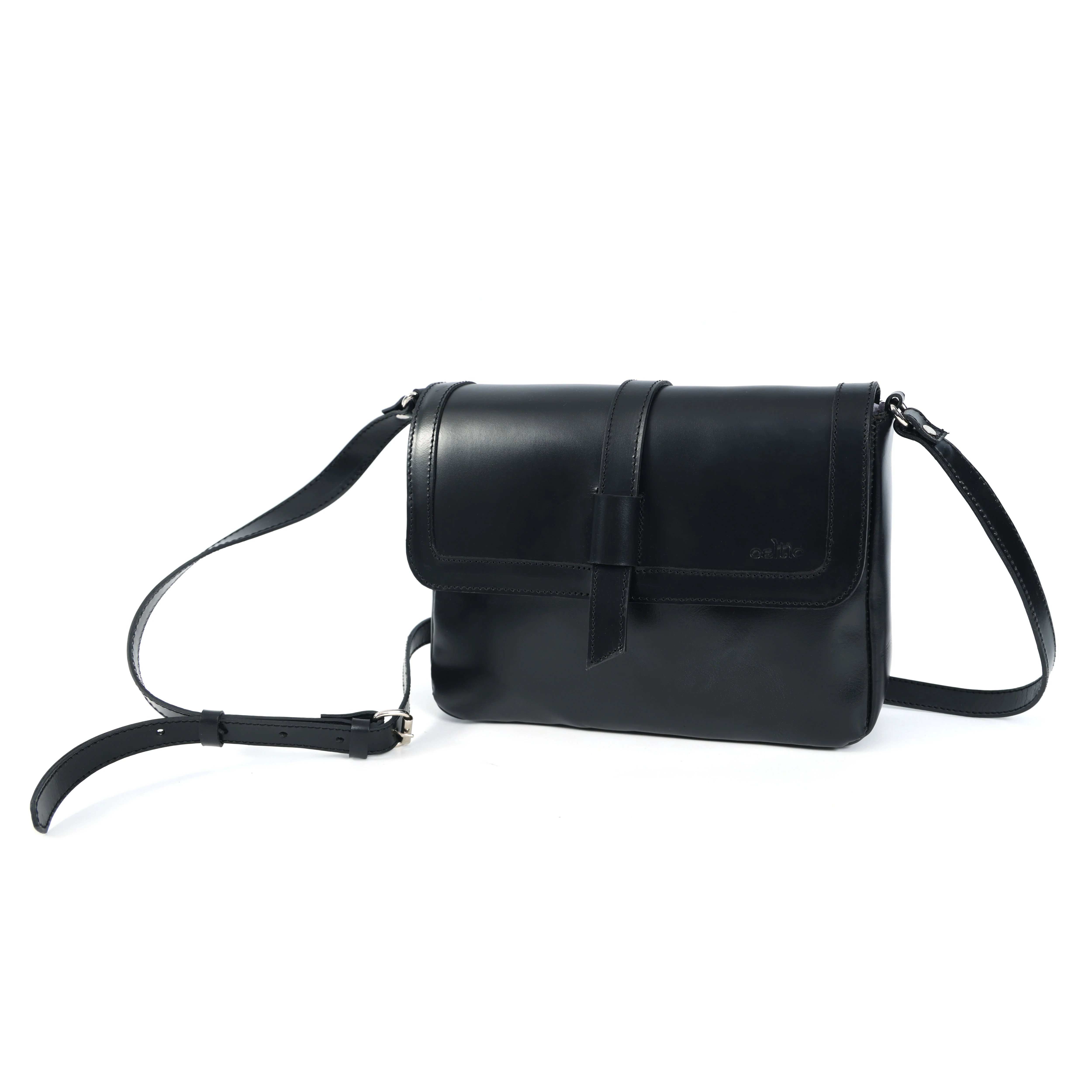 Premium Genuine Leather Sling Bag with Flap Closure, & Adjustable Strap - Image 4